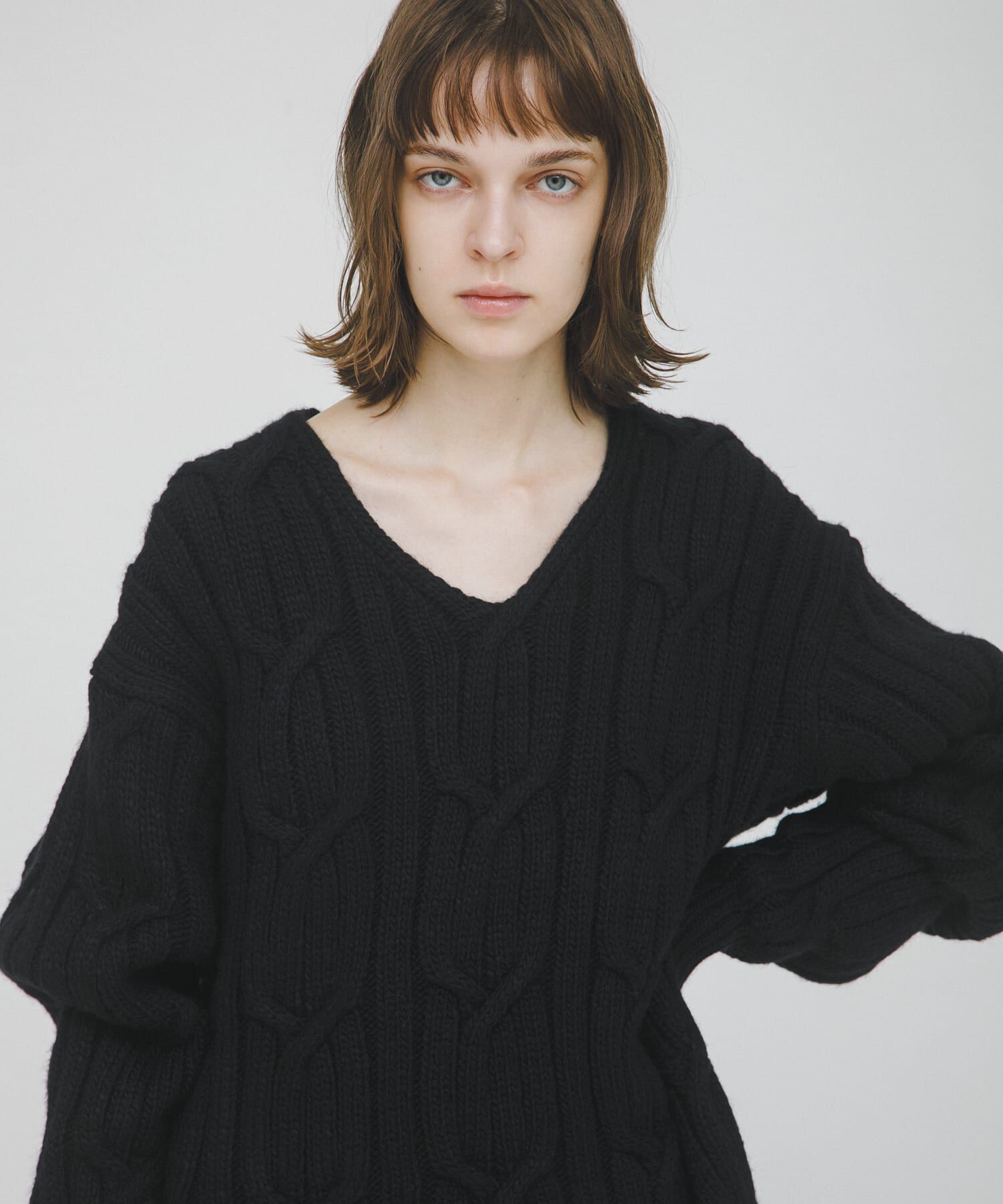 LAATO「big cable knit」|ニット・セーター|ブラック