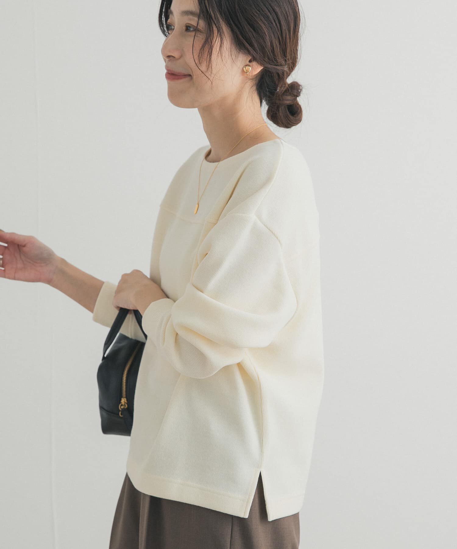 URBAN RESEARCH DOORS「『UR TECH』ボートネックプルオーバー」|Tシャツ・カットソー|