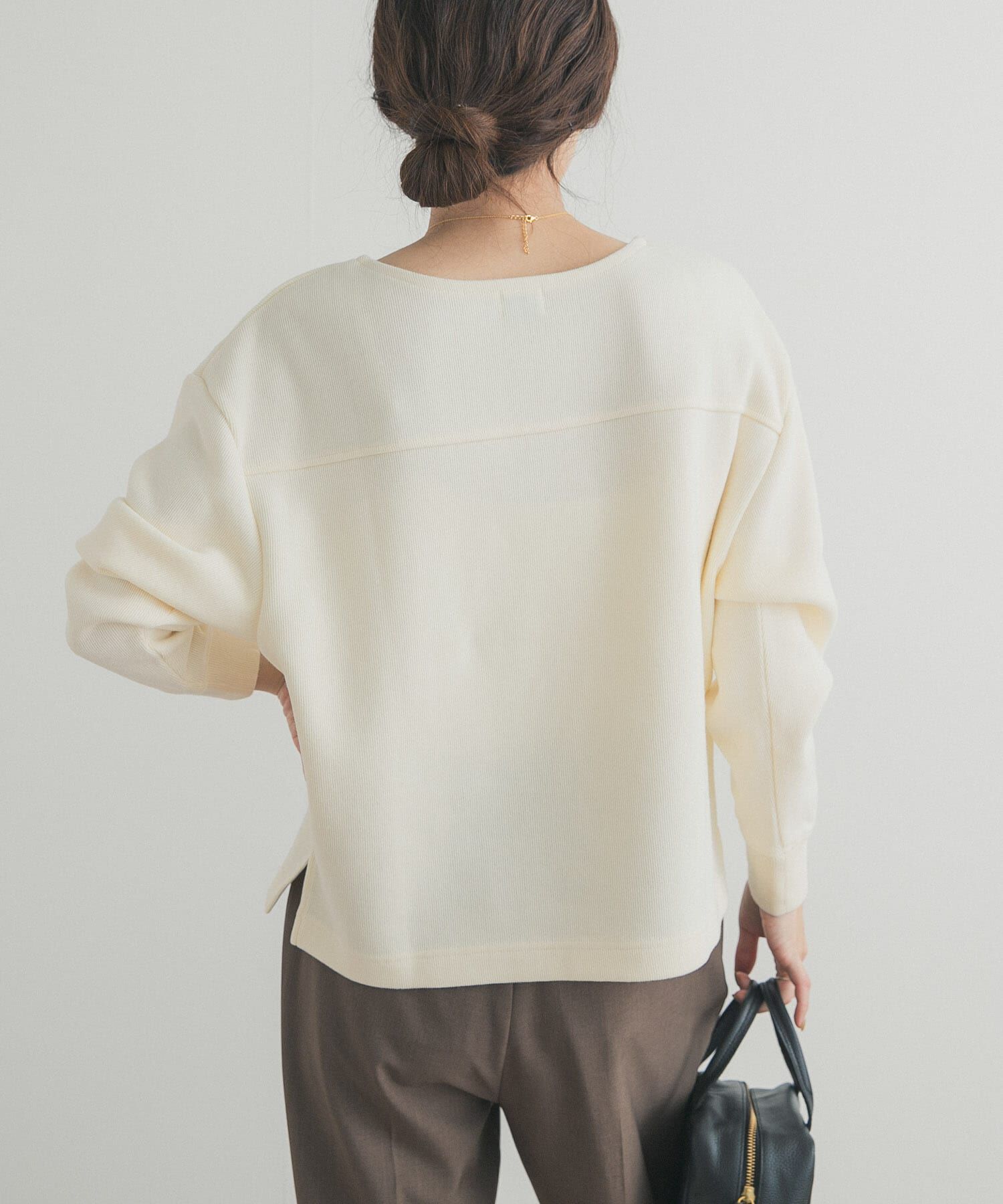 URBAN RESEARCH DOORS「『UR TECH』ボートネックプルオーバー」|Tシャツ・カットソー|