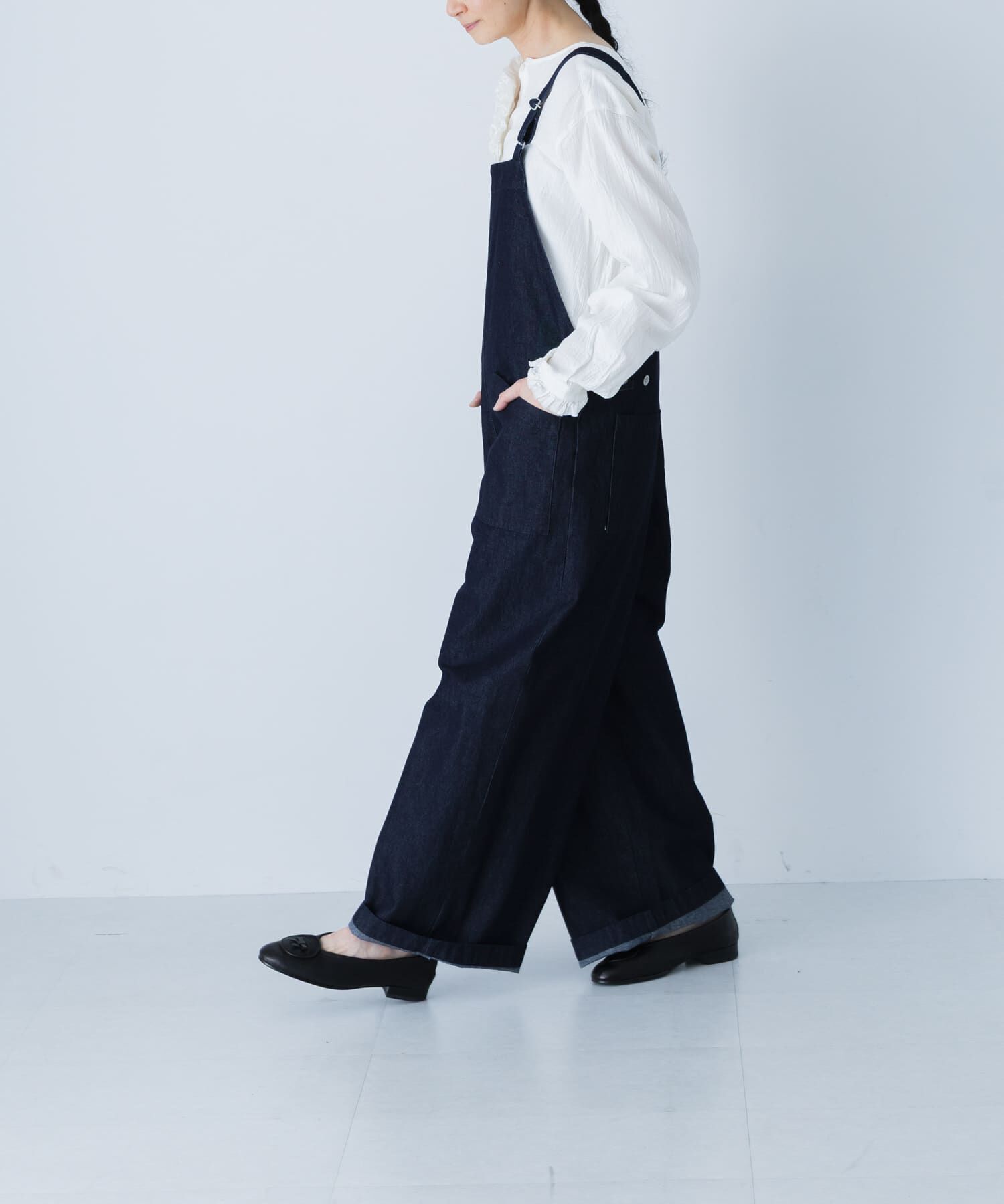 かぐれ「バッククロスサロペット」|スカート|インディゴブルー