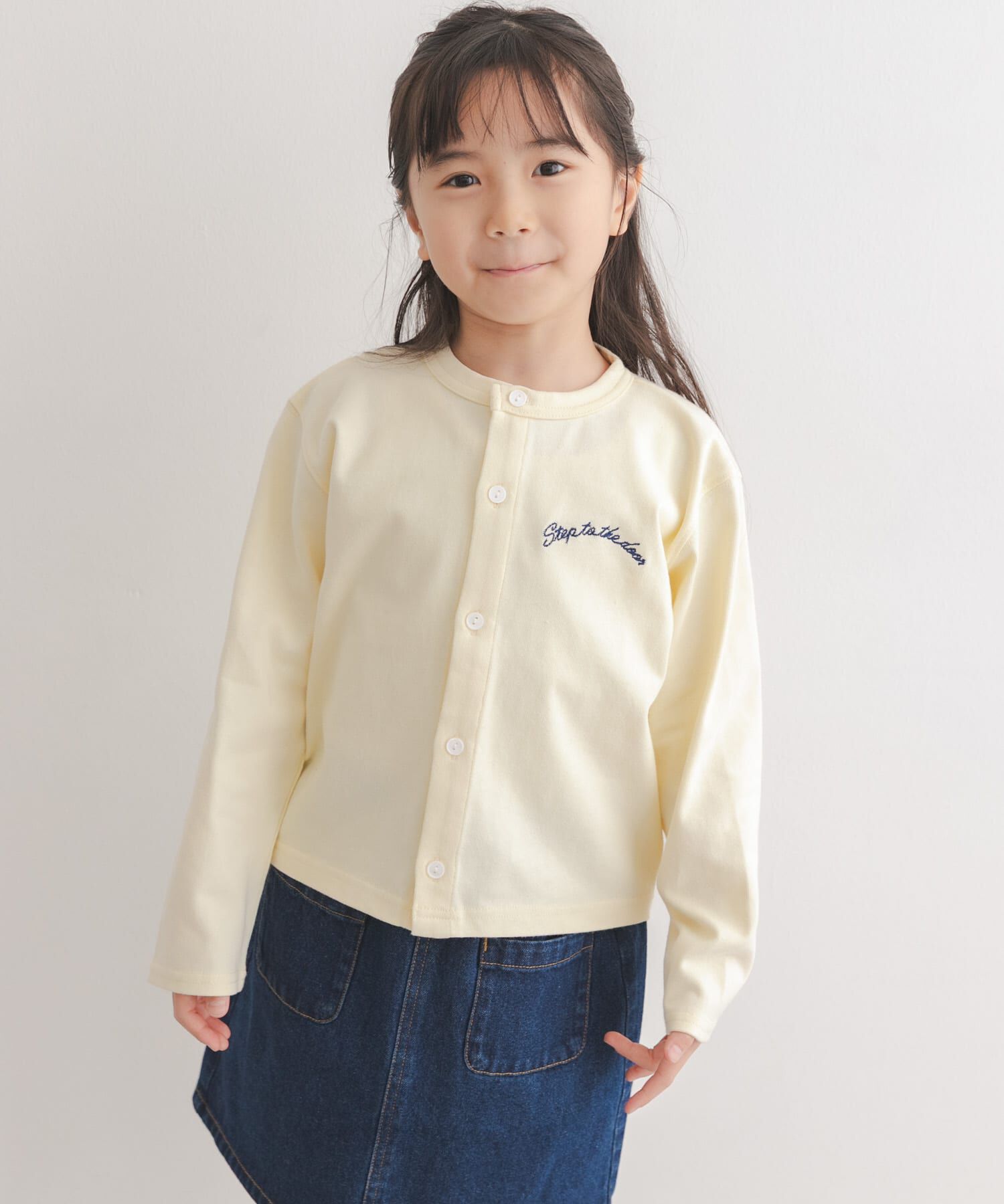 URBAN RESEARCH DOORS「『150サイズあり』クルーネック1pt刺繍カーディガン(KIDS)」|その他|ホワイト系その他