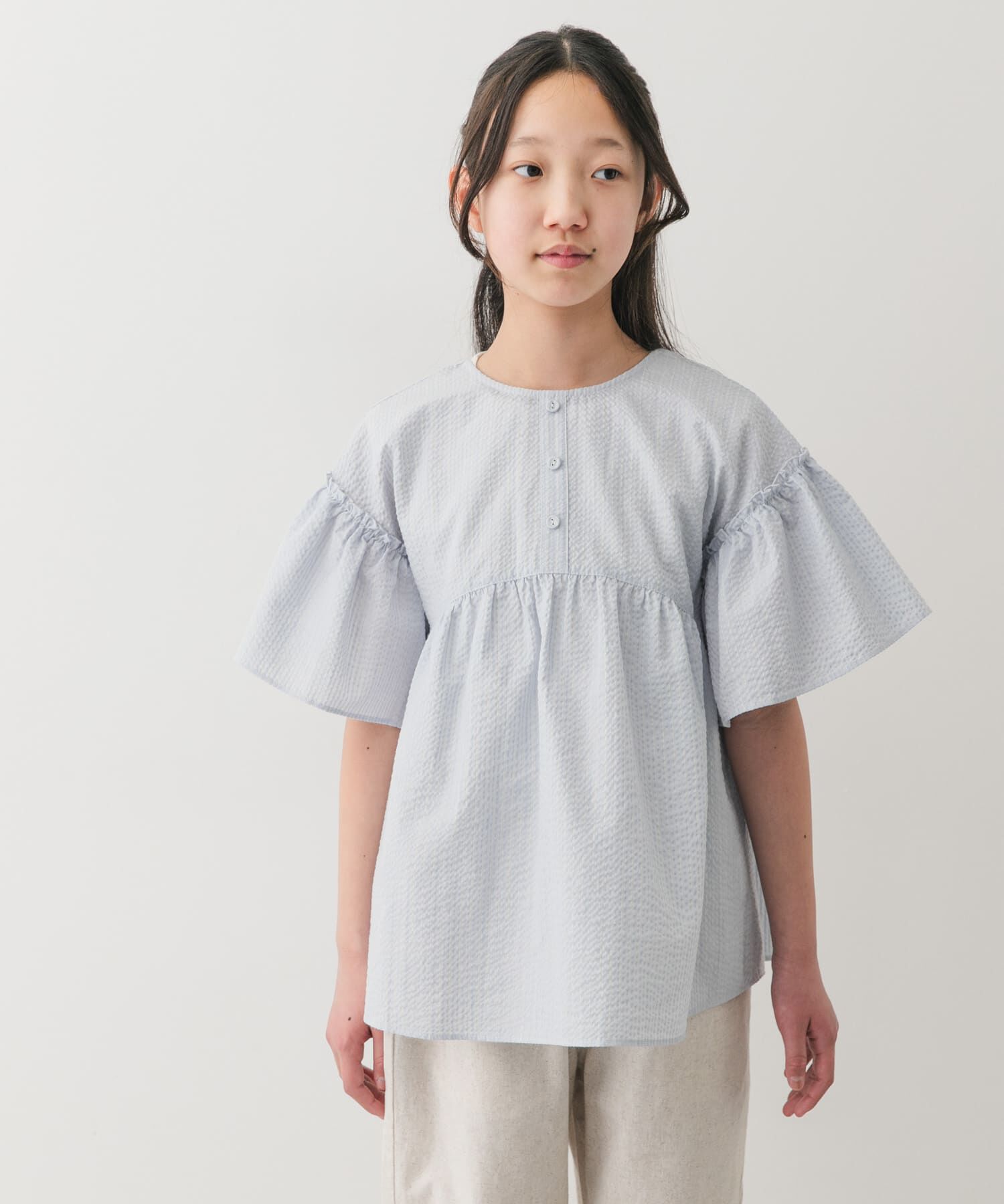 URBAN RESEARCH DOORS「『150サイズあり』ストライプ2wayサッカーブラウス(KIDS)」|その他|