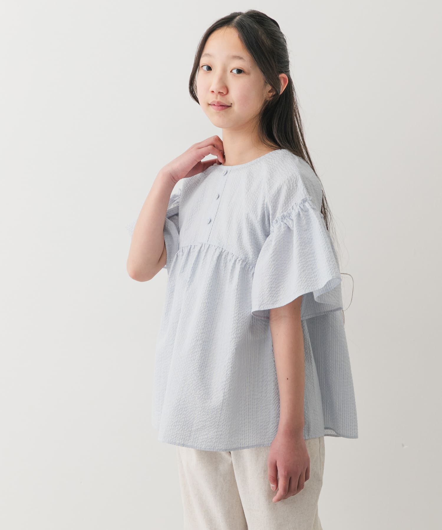 URBAN RESEARCH DOORS「『150サイズあり』ストライプ2wayサッカーブラウス(KIDS)」|その他|