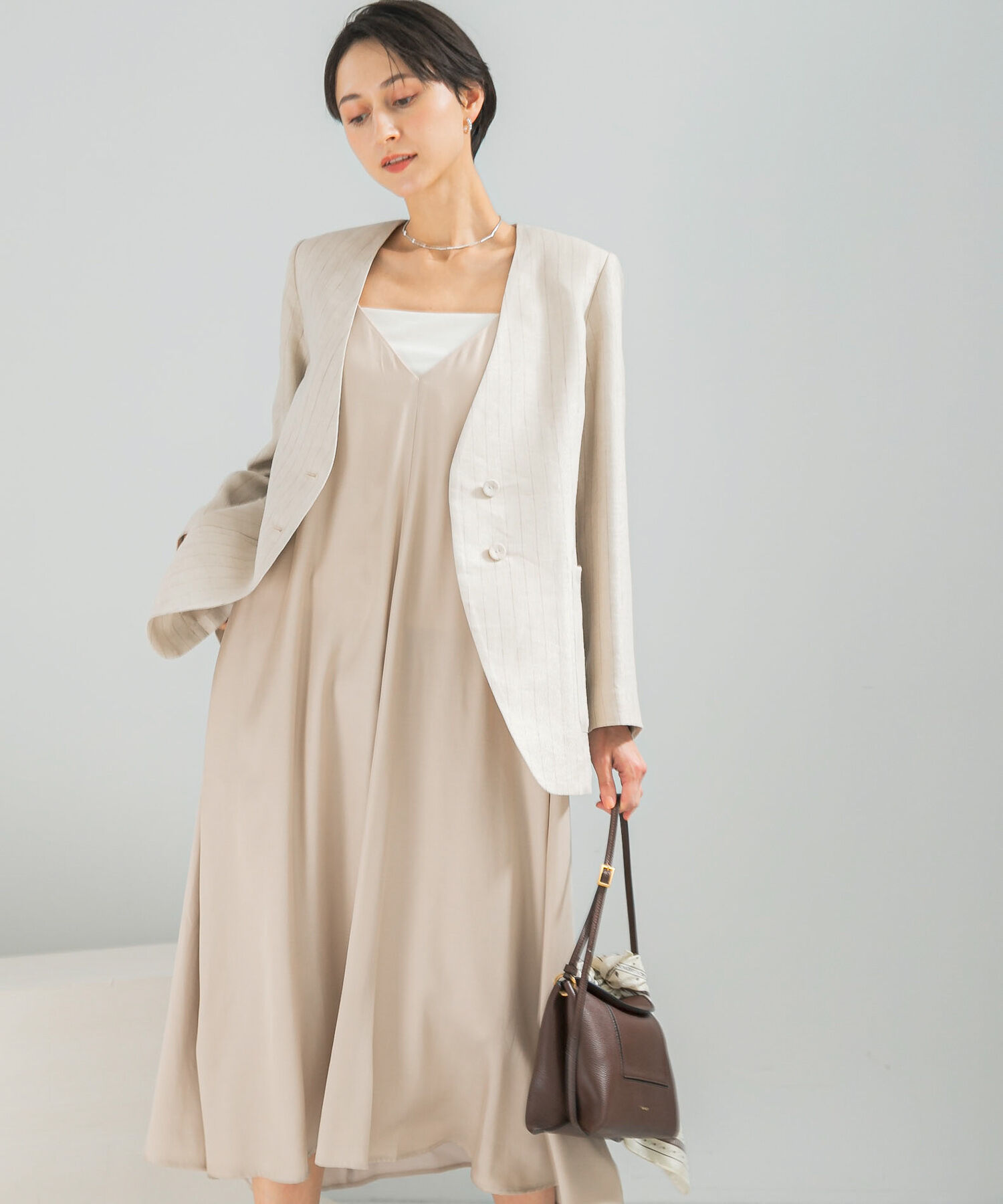 URBAN RESEARCH ROSSO「2WAYキュプラ混キャミワンピース」|ワンピース|ベージュ