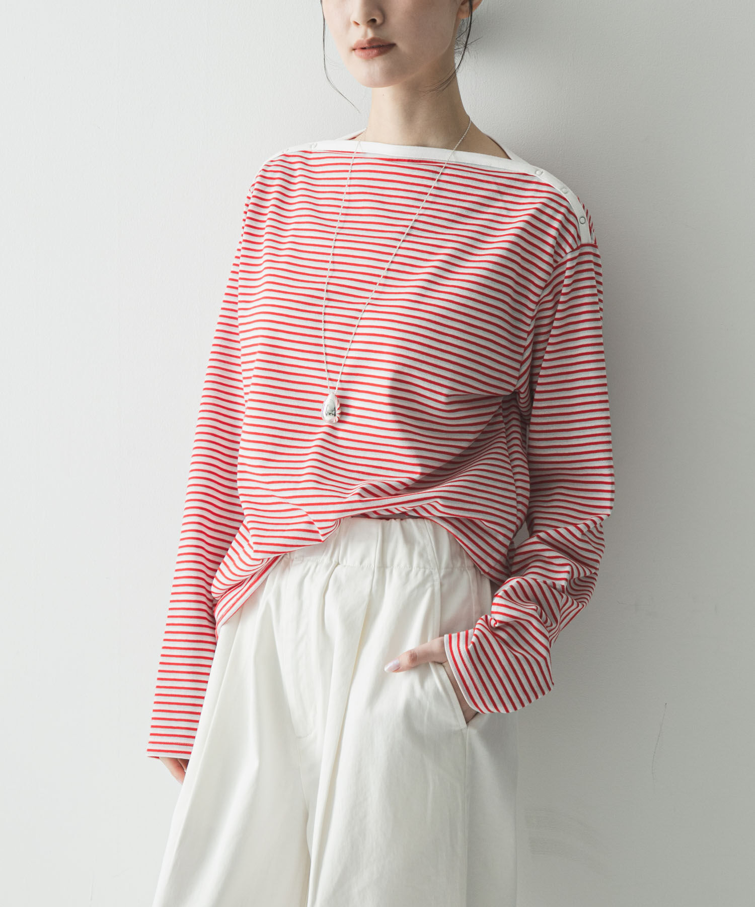 URBAN RESEARCH「マルチボーダー2WAYカットソー」|Tシャツ・カットソー|レッド