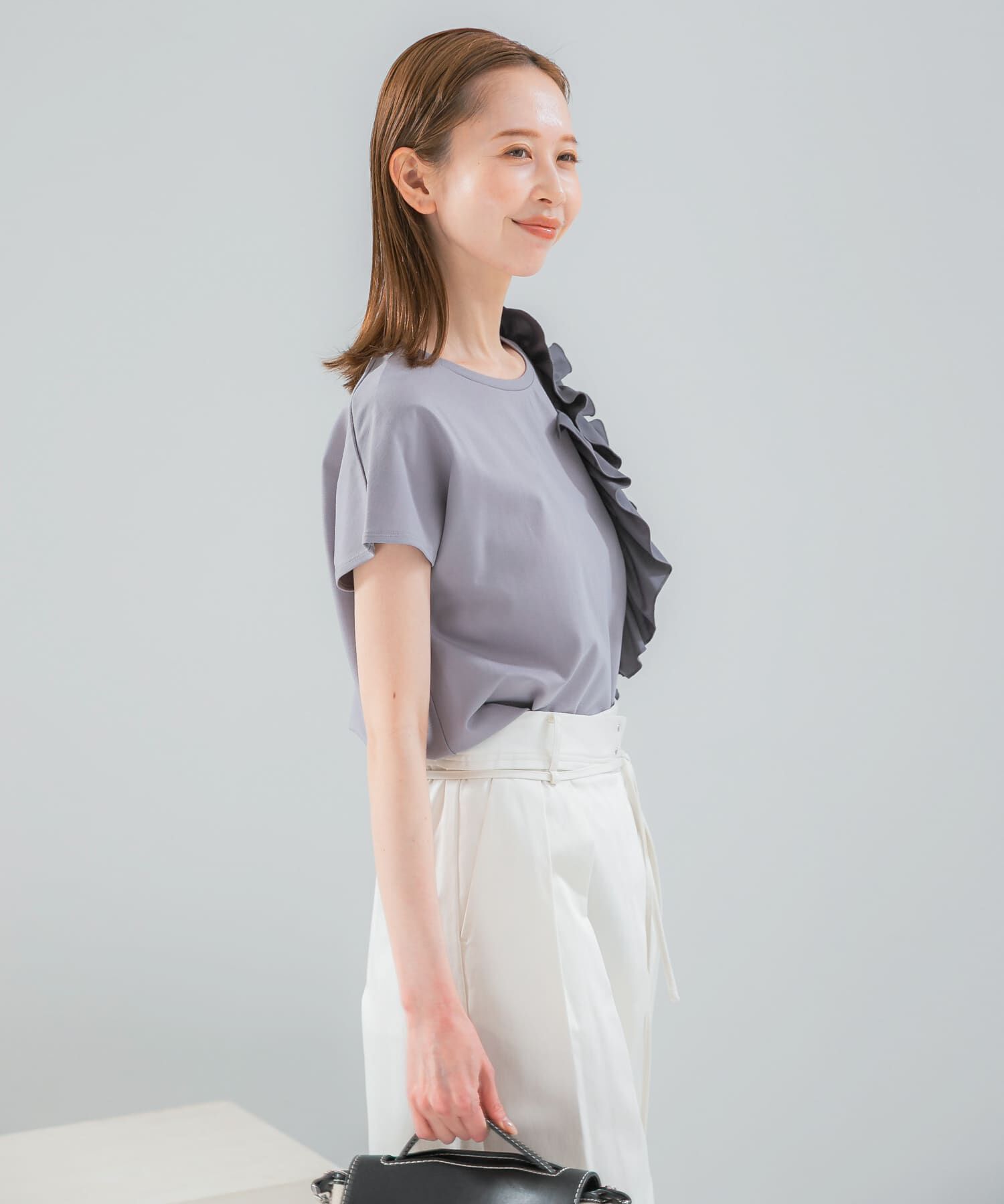 URBAN RESEARCH ROSSO「フリルドッキングTEEブラウス」|Tシャツ・カットソー|