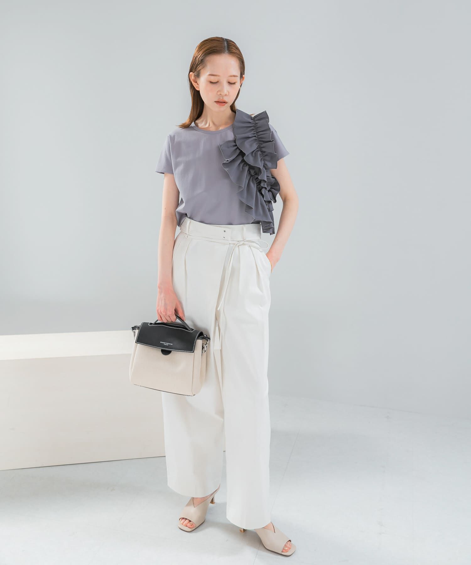 URBAN RESEARCH ROSSO「フリルドッキングTEEブラウス」|Tシャツ・カットソー|