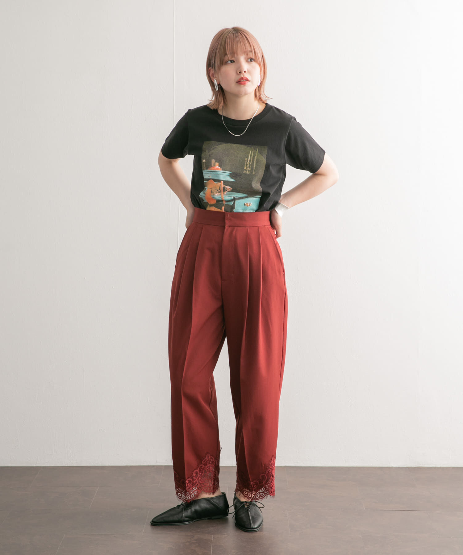  「レースヘムクロップドパンツ」|その他|