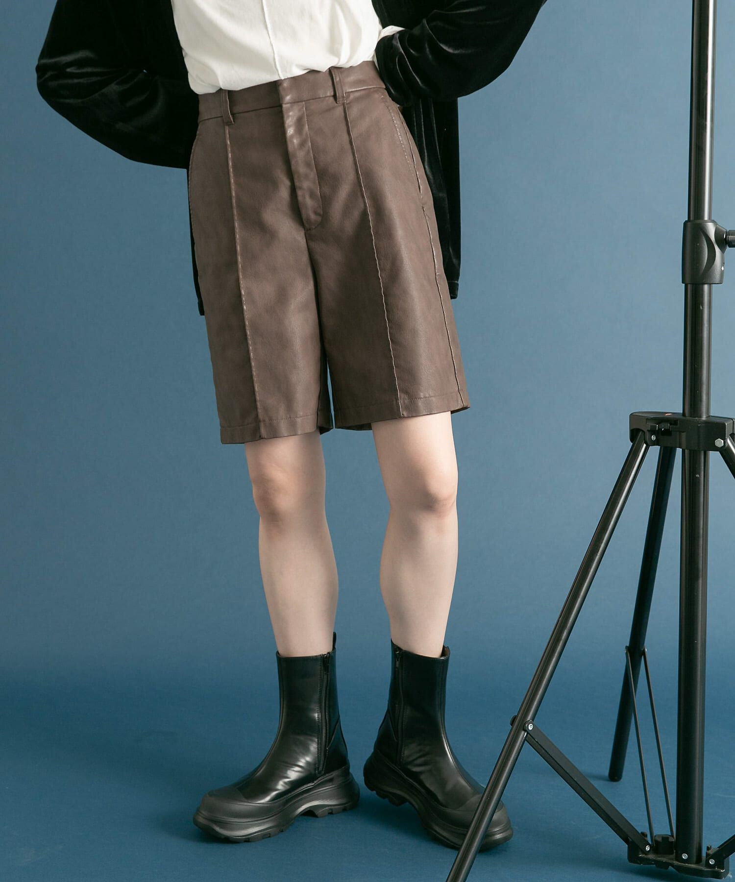  「ピンタックショートパンツ」|その他|ブラウン
