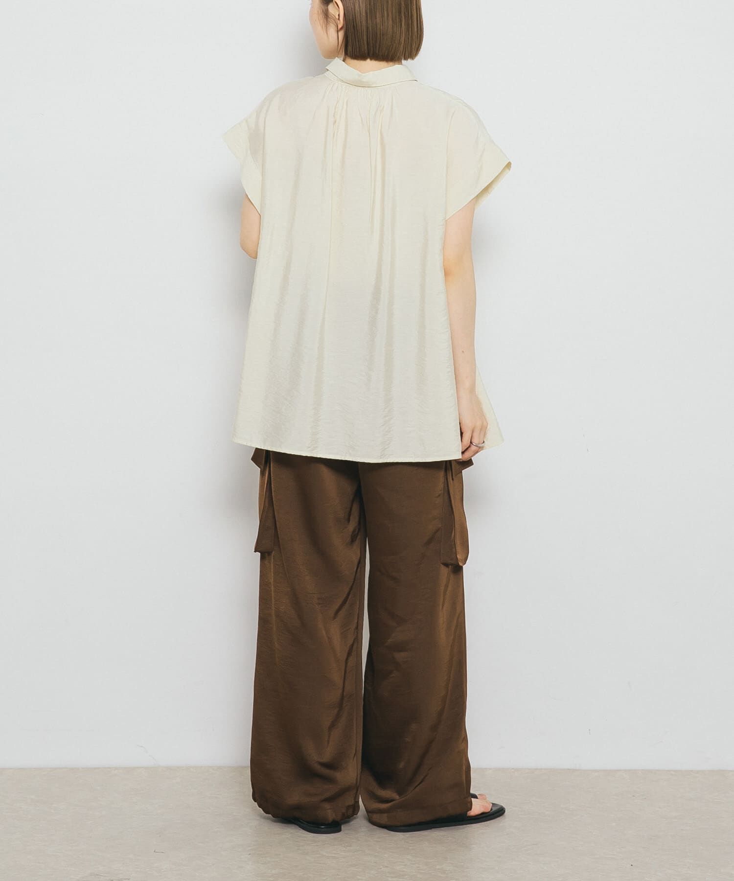  「スリーブレスタックフレアブラウス」|シャツ・ブラウス|