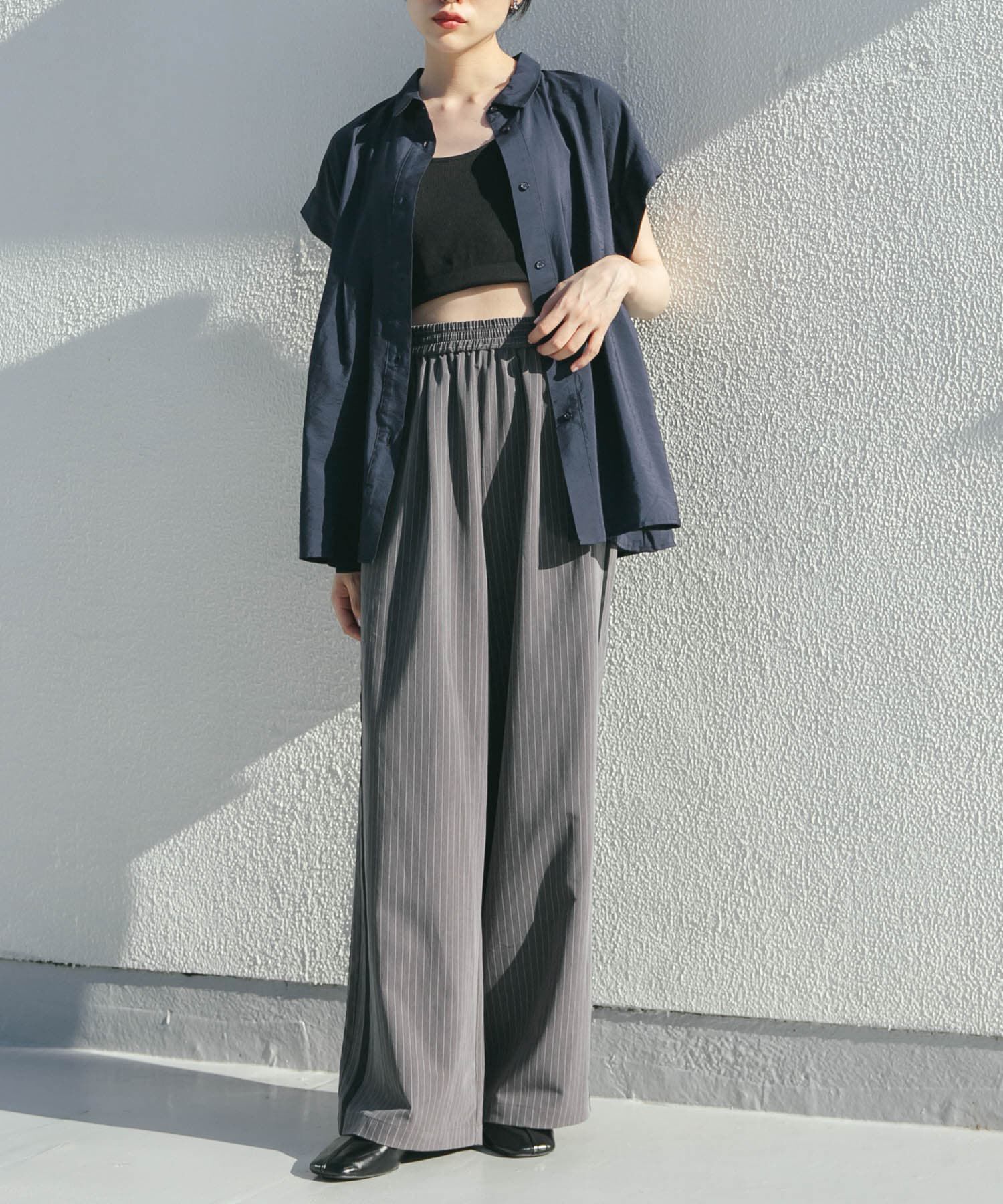  「スリーブレスタックフレアブラウス」|シャツ・ブラウス|