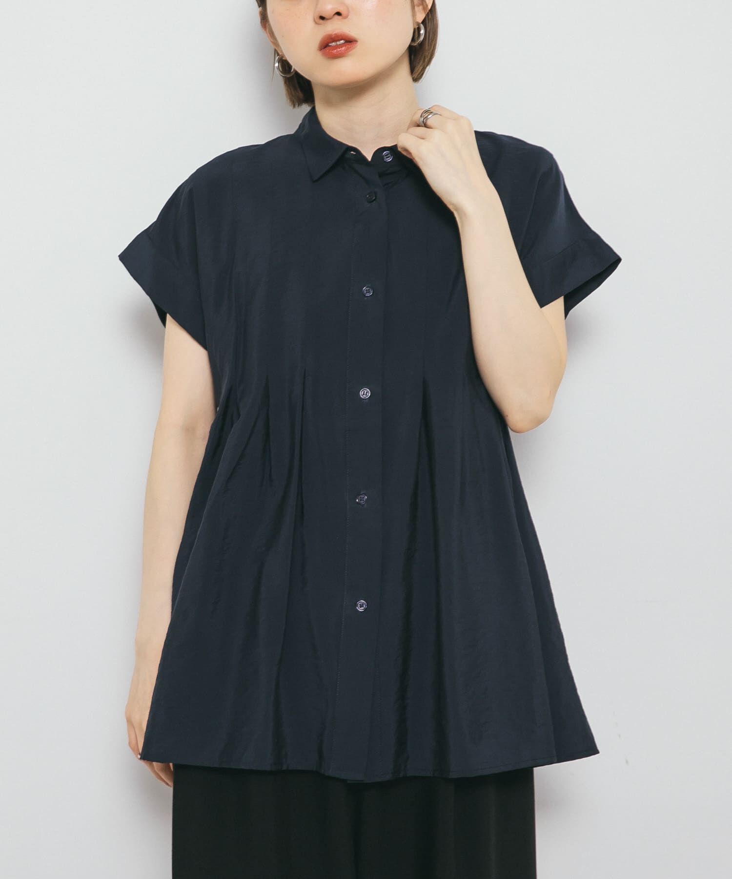  「スリーブレスタックフレアブラウス」|シャツ・ブラウス|