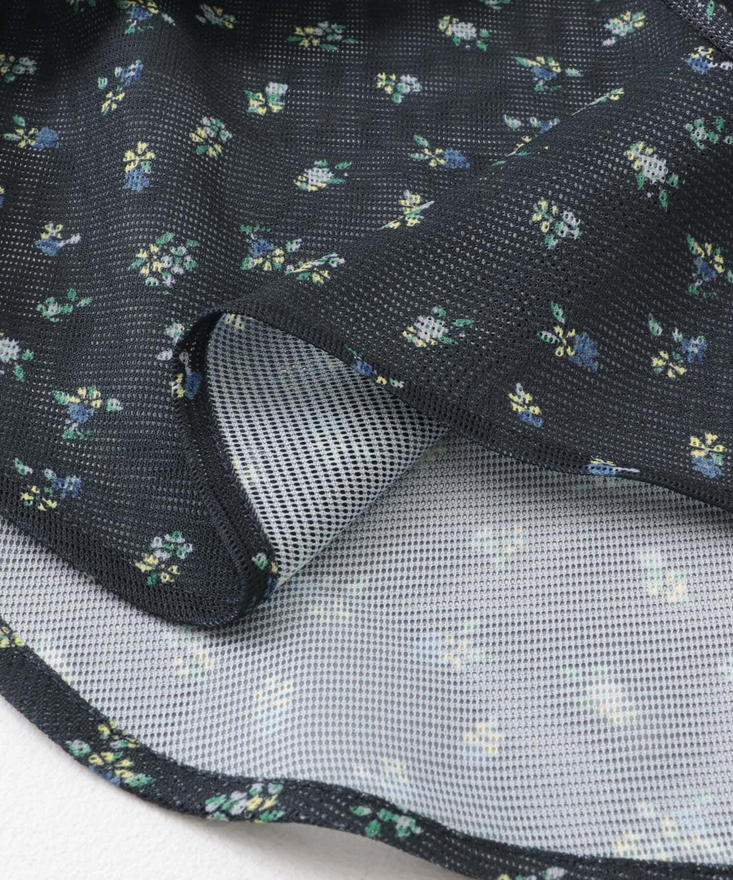  「フラワープリントメッシュトップス」|シャツ・ブラウス|