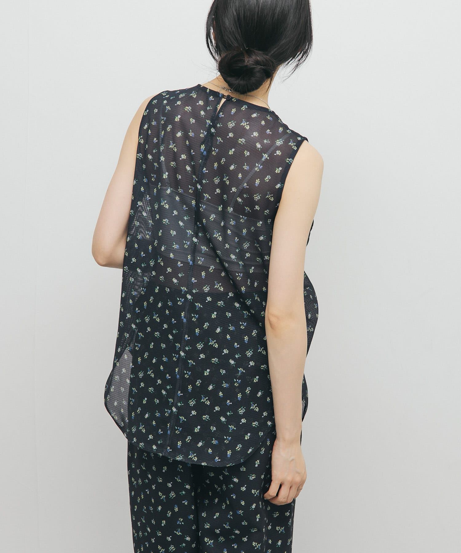  「フラワープリントメッシュトップス」|シャツ・ブラウス|