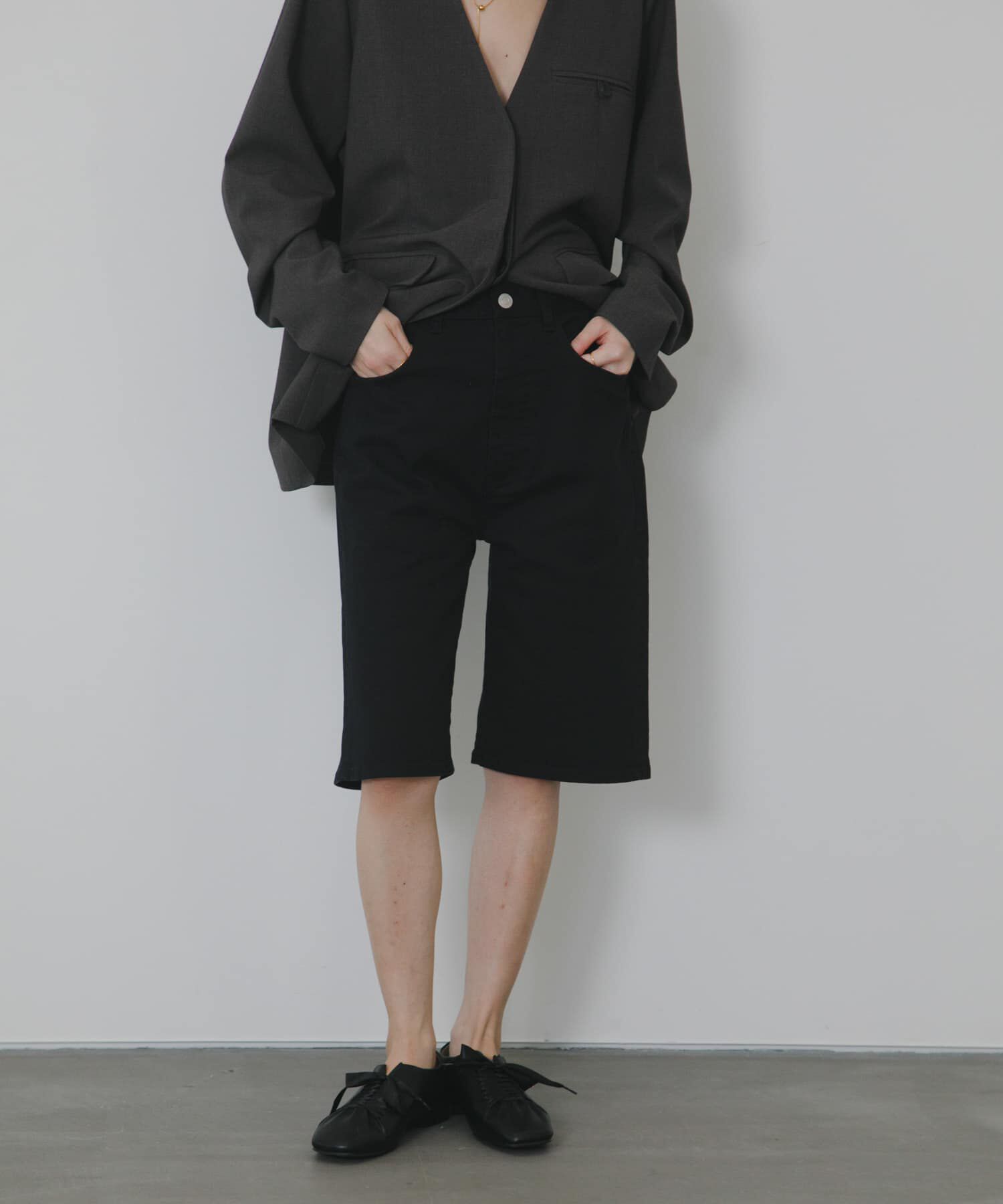  「『2サイズ展開』スリムハーフデニム」|その他|ブラック