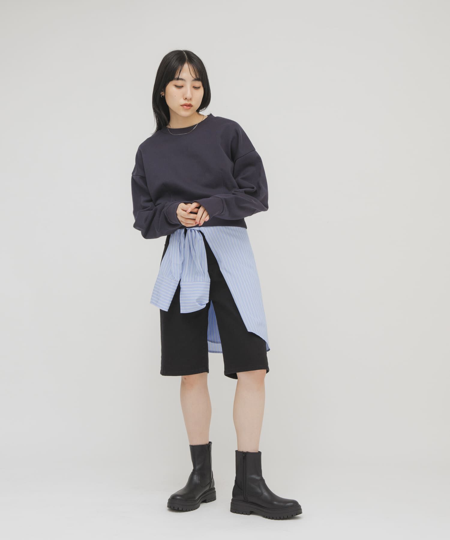  「『2サイズ展開』スリムハーフデニム」|その他|