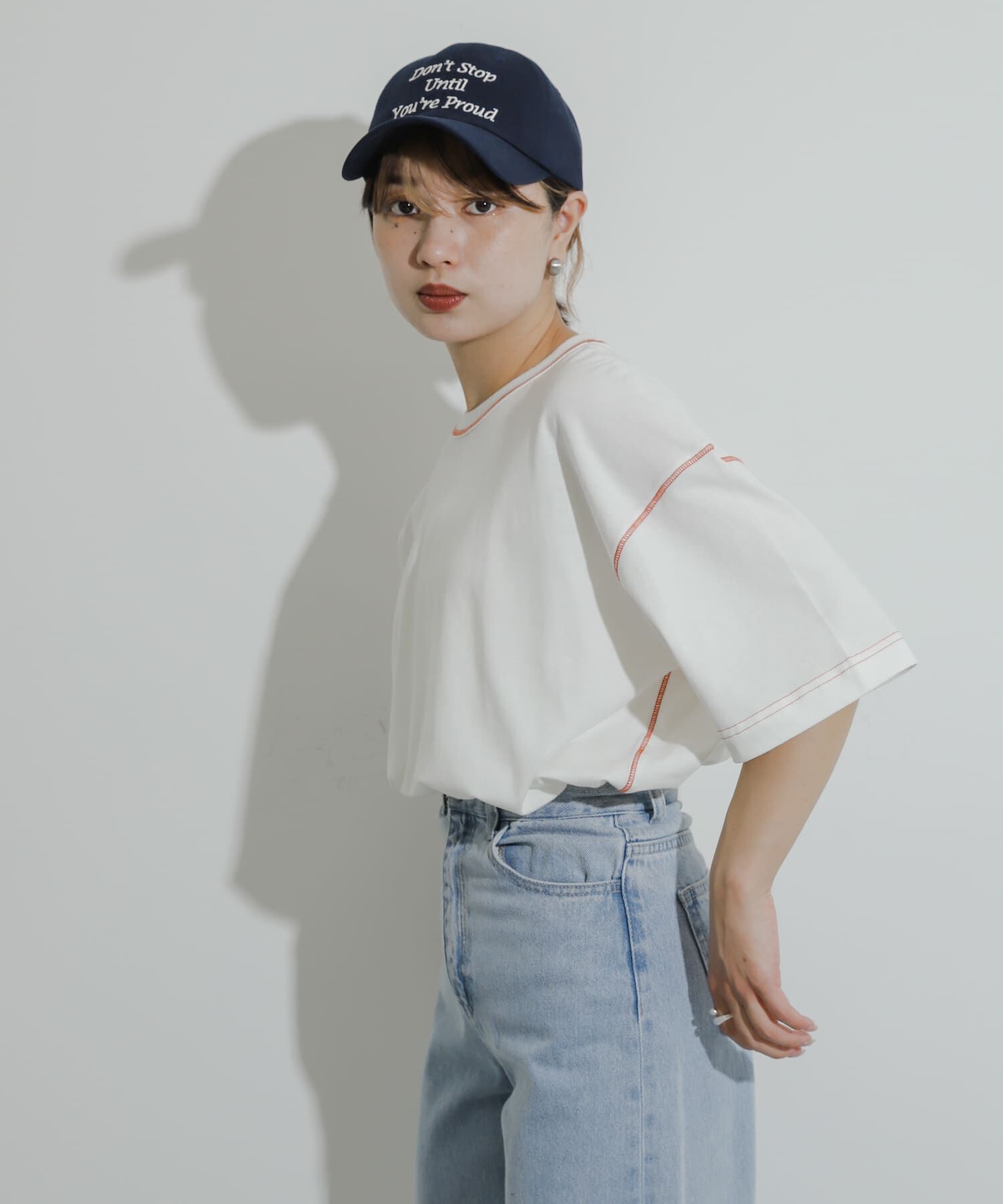 SENSE OF PLACE by URBAN RESEARCH「『ユニセックス』ハイショクステッチデザインT(5分袖)」|Tシャツ・カットソー|