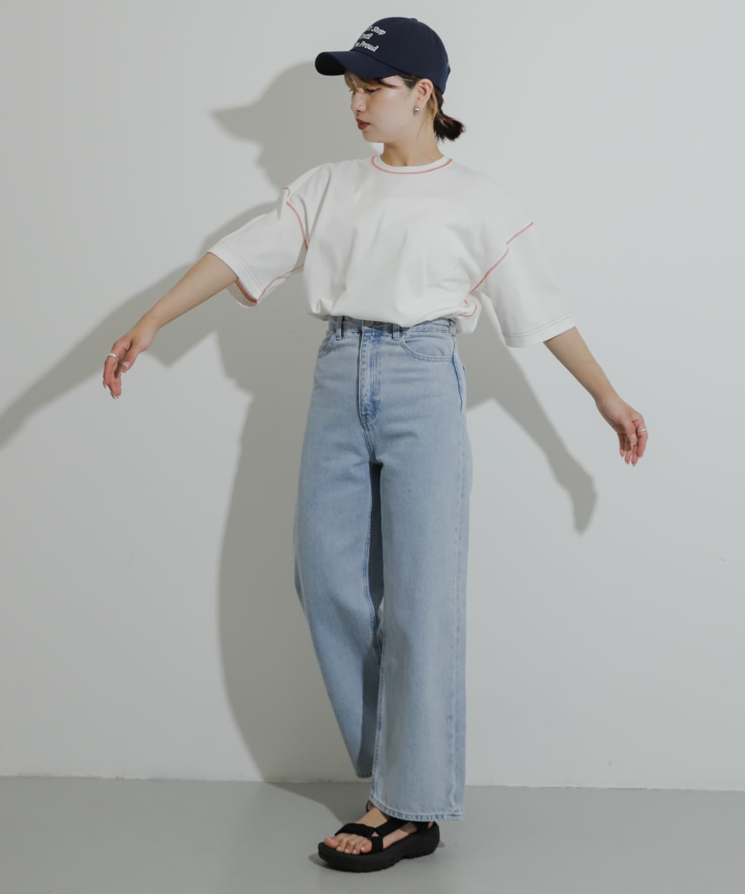 SENSE OF PLACE by URBAN RESEARCH「『ユニセックス』ハイショクステッチデザインT(5分袖)」|Tシャツ・カットソー|