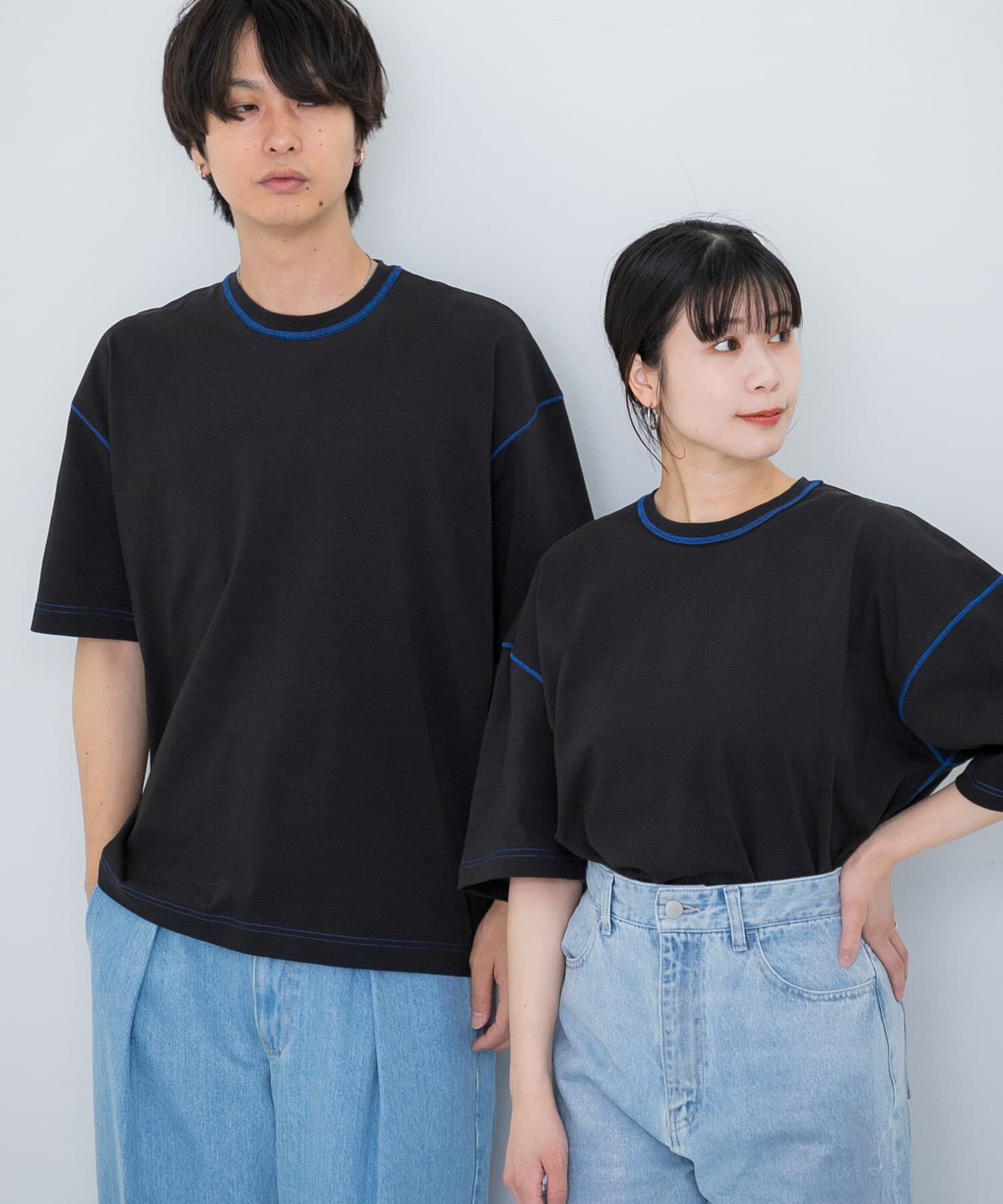 SENSE OF PLACE by URBAN RESEARCH「『ユニセックス』ハイショクステッチデザインT(5分袖)」|Tシャツ・カットソー|