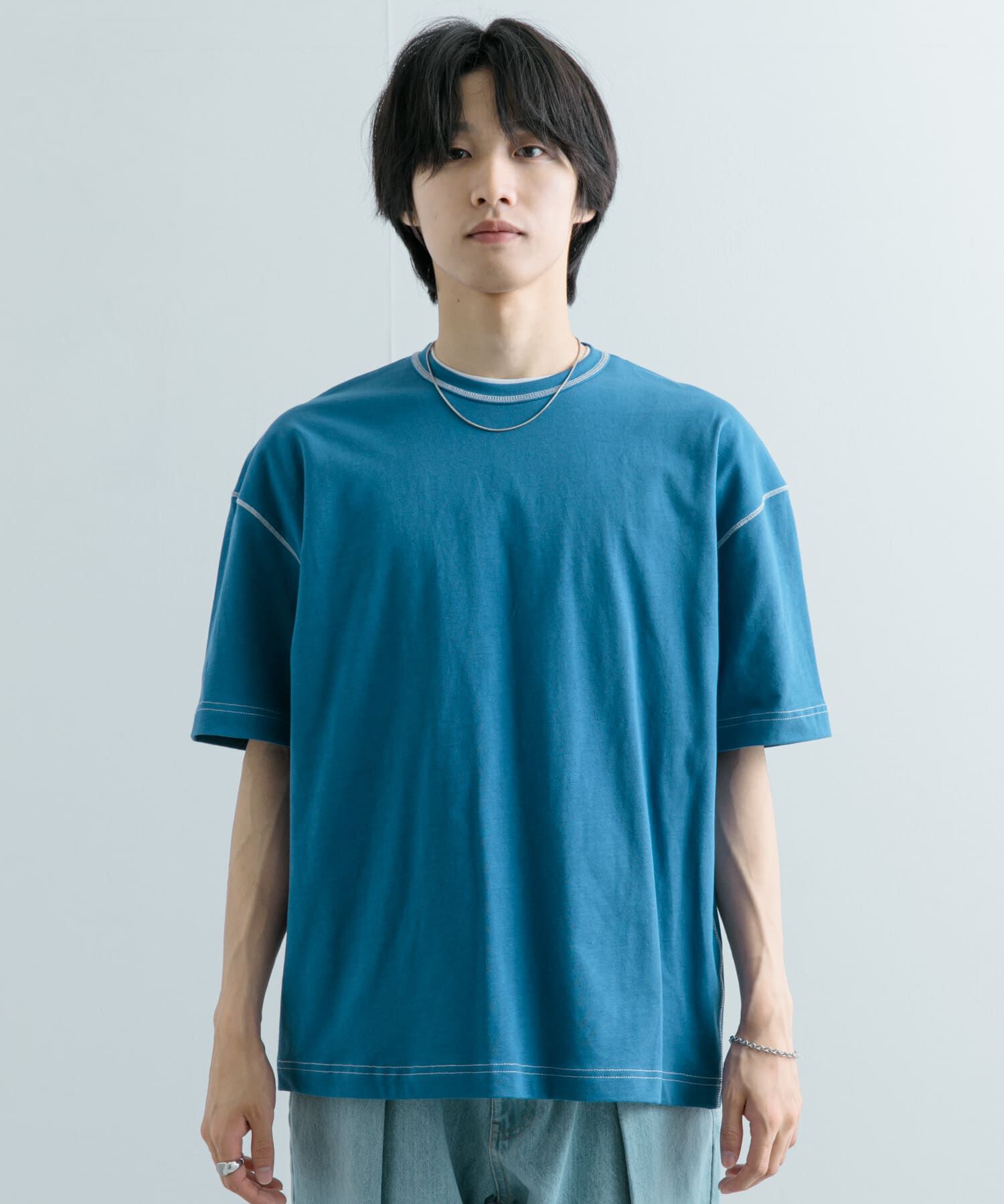 SENSE OF PLACE by URBAN RESEARCH「『ユニセックス』ハイショクステッチデザインT(5分袖)」|Tシャツ・カットソー|