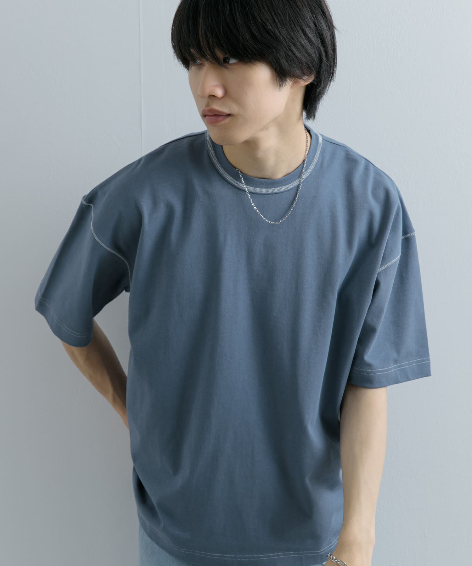 SENSE OF PLACE by URBAN RESEARCH「『ユニセックス』ハイショクステッチデザインT(5分袖)」|Tシャツ・カットソー|