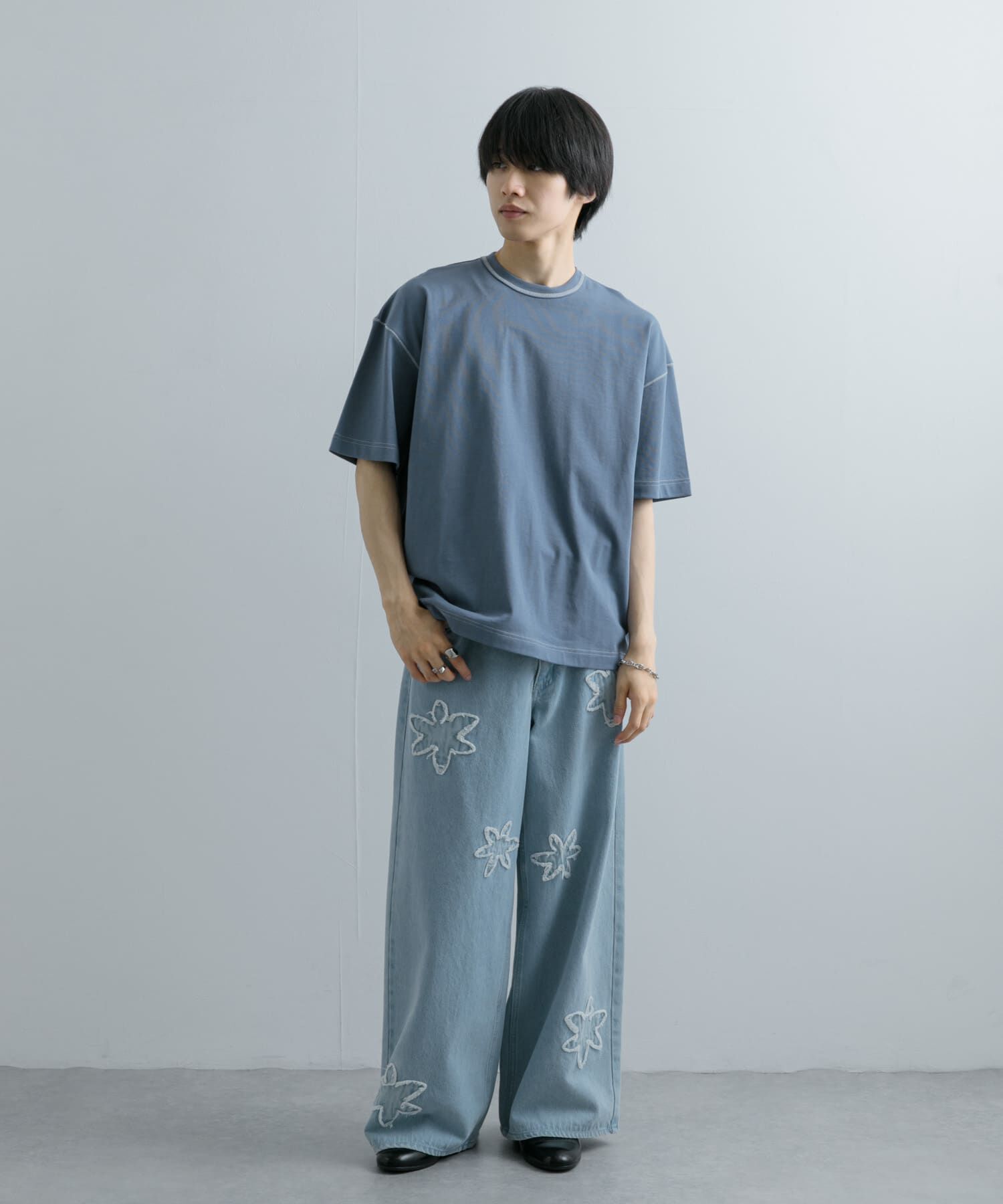 SENSE OF PLACE by URBAN RESEARCH「『ユニセックス』ハイショクステッチデザインT(5分袖)」|Tシャツ・カットソー|