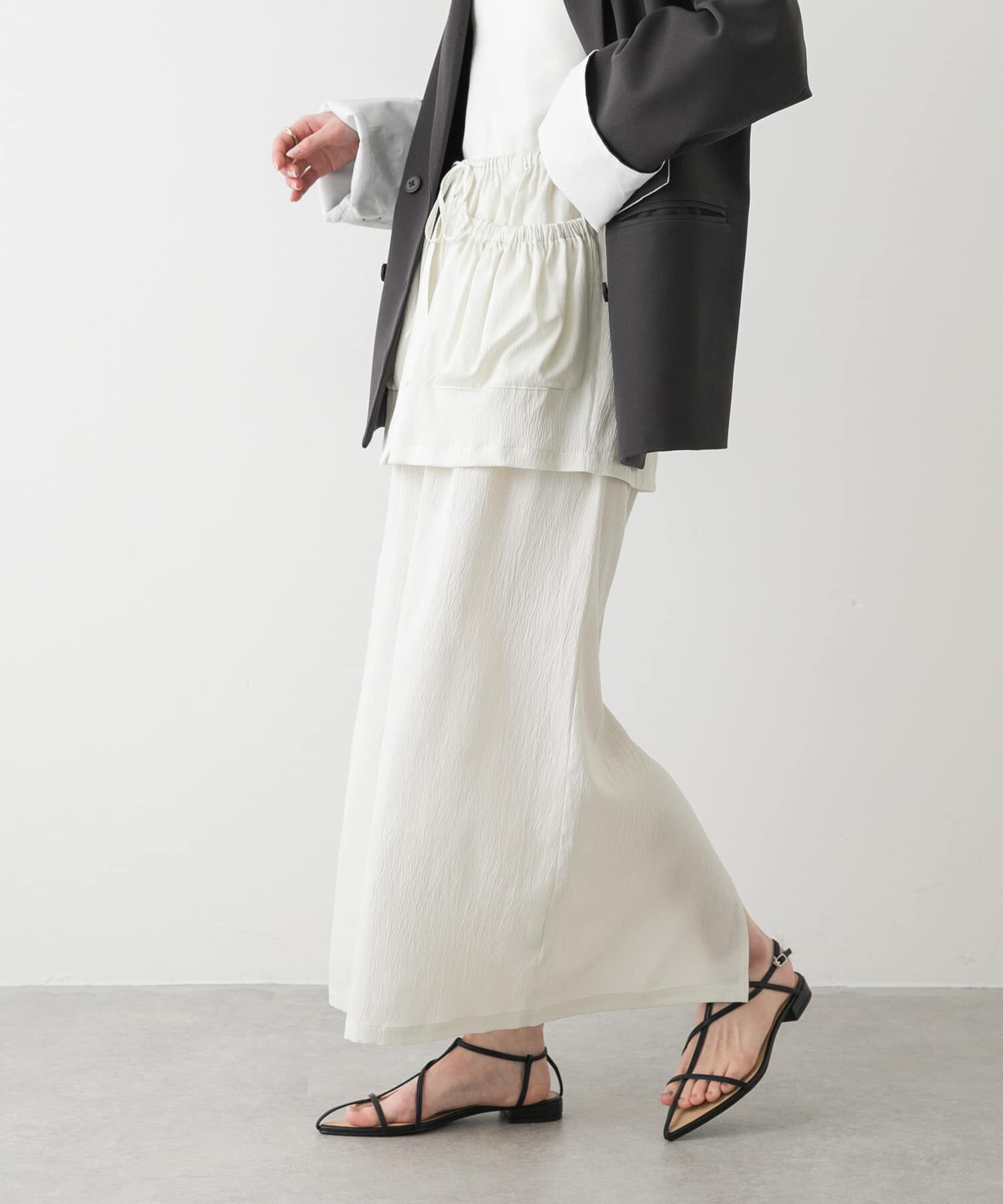 SENSE OF PLACE by URBAN RESEARCH「ギャザーポケットレイヤードスカート」|スカート|