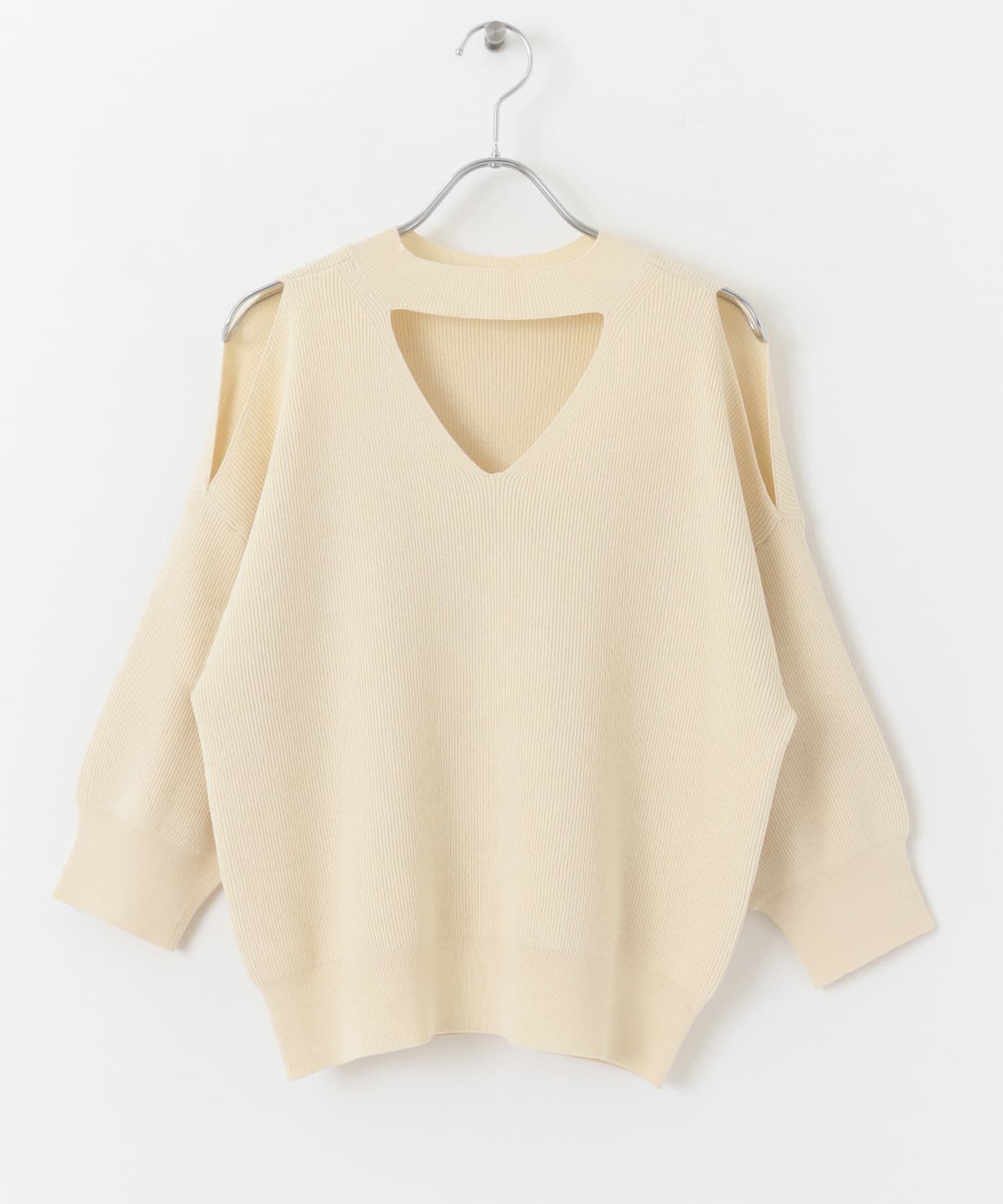 SENSE OF PLACE by URBAN RESEARCH「カットアウトハイネックセーター(5分袖)」|ニット・セーター|