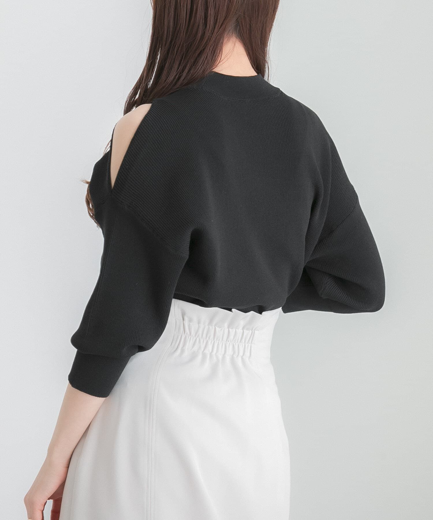 SENSE OF PLACE by URBAN RESEARCH「カットアウトハイネックセーター(5分袖)」|ニット・セーター|