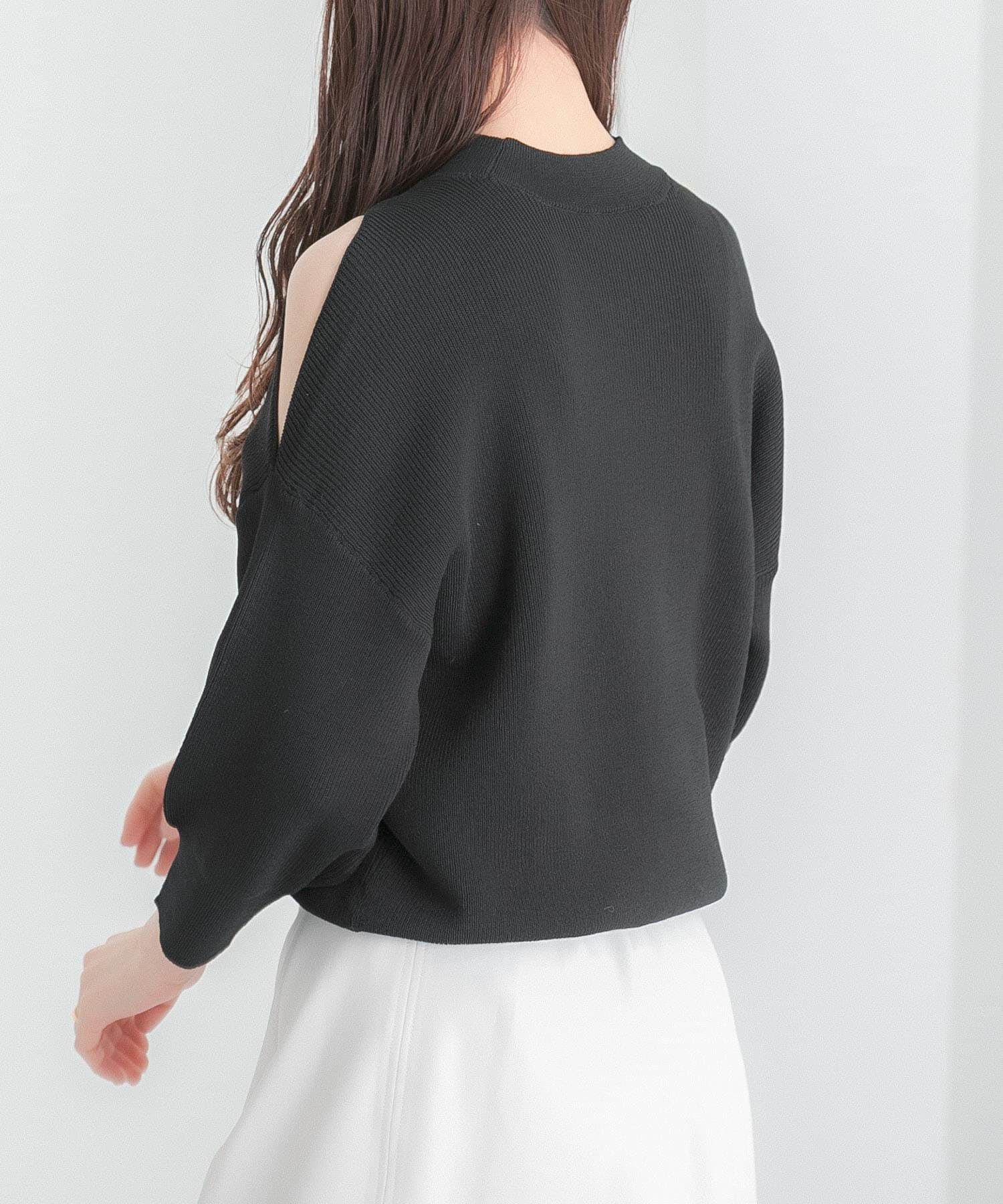 SENSE OF PLACE by URBAN RESEARCH「カットアウトハイネックセーター(5分袖)」|ニット・セーター|