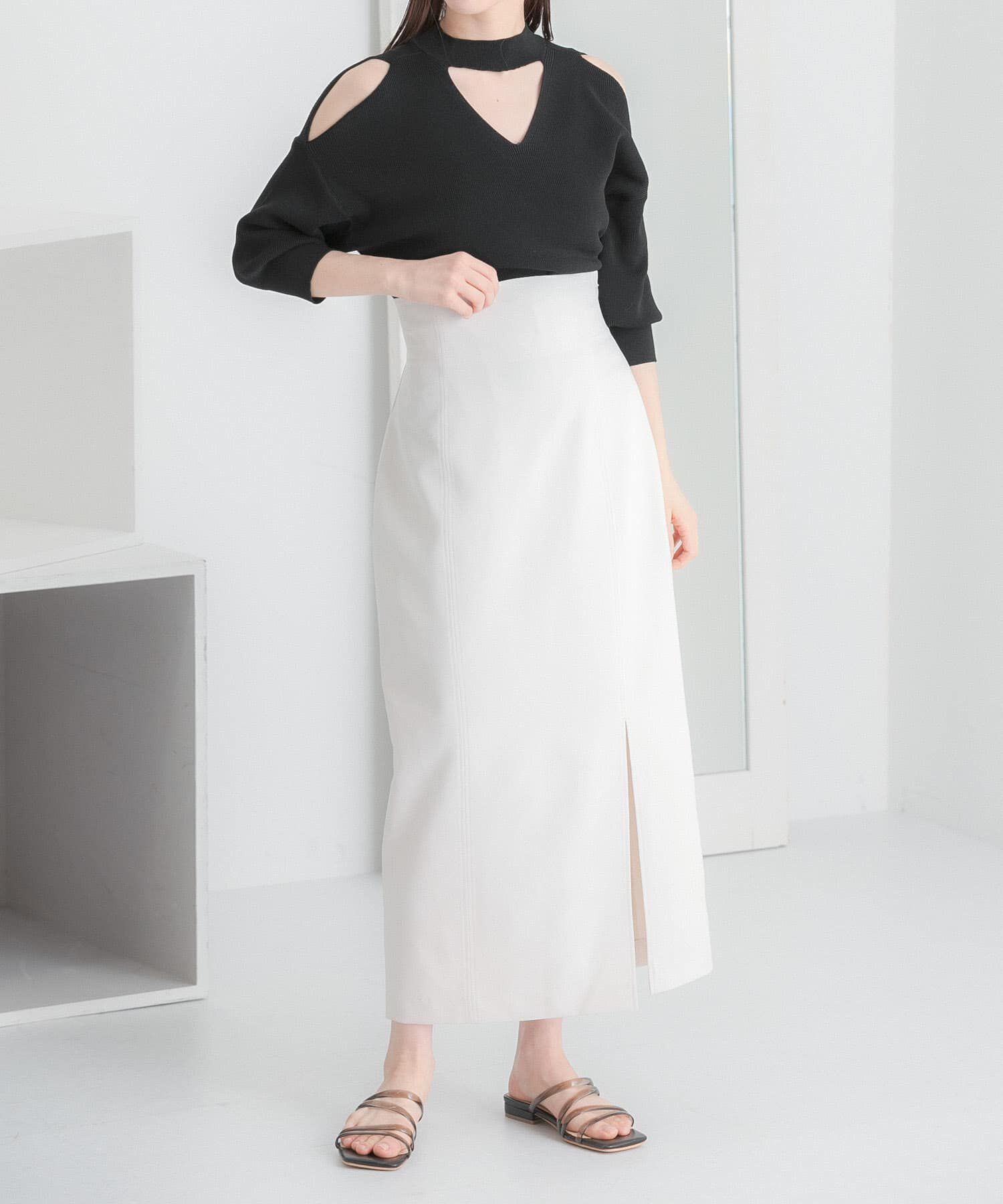 SENSE OF PLACE by URBAN RESEARCH「カットアウトハイネックセーター(5分袖)」|ニット・セーター|