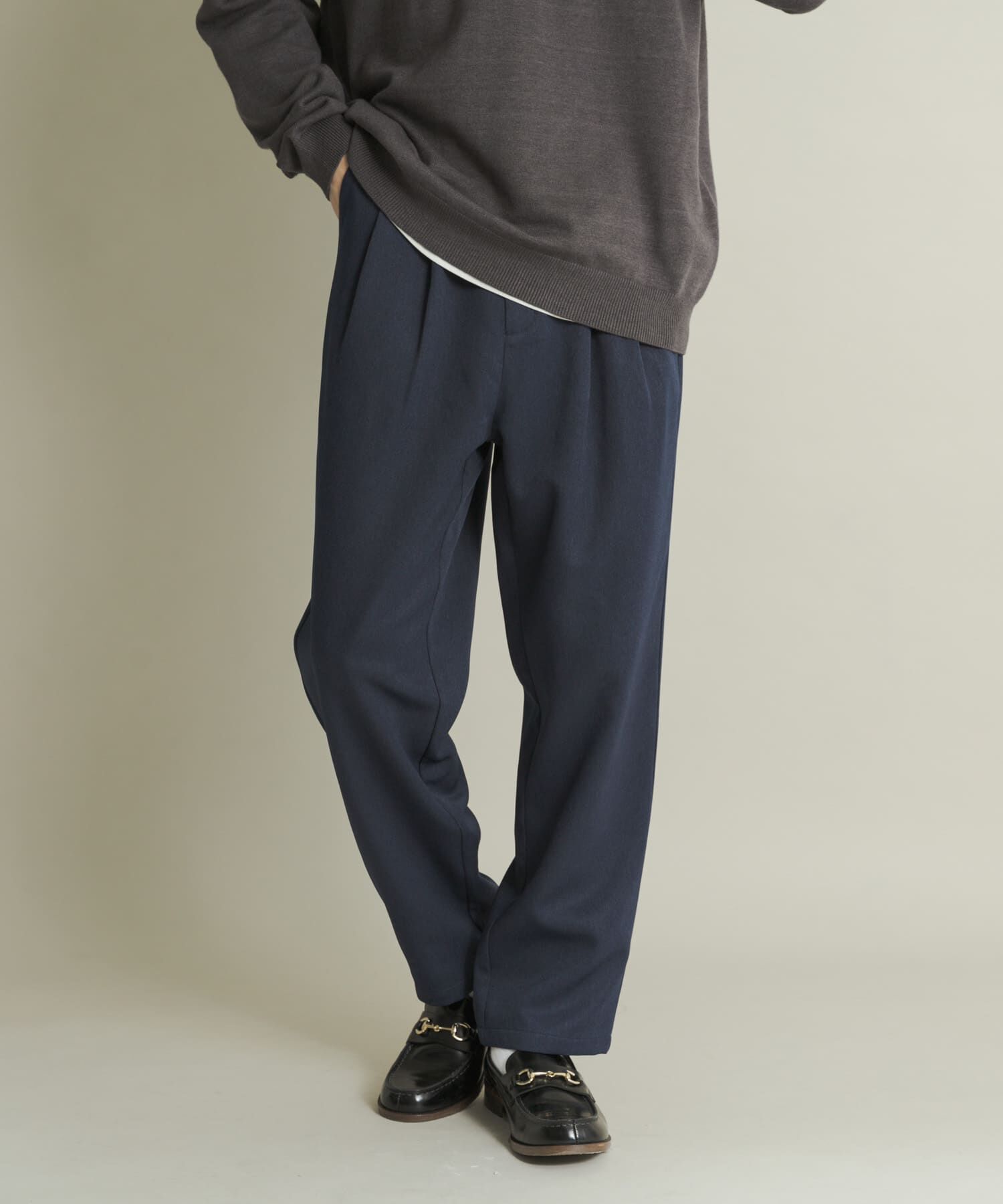 SENSE OF PLACE by URBAN RESEARCH「ウールライクダブルタックテーパードパンツ」|その他|ネイビー