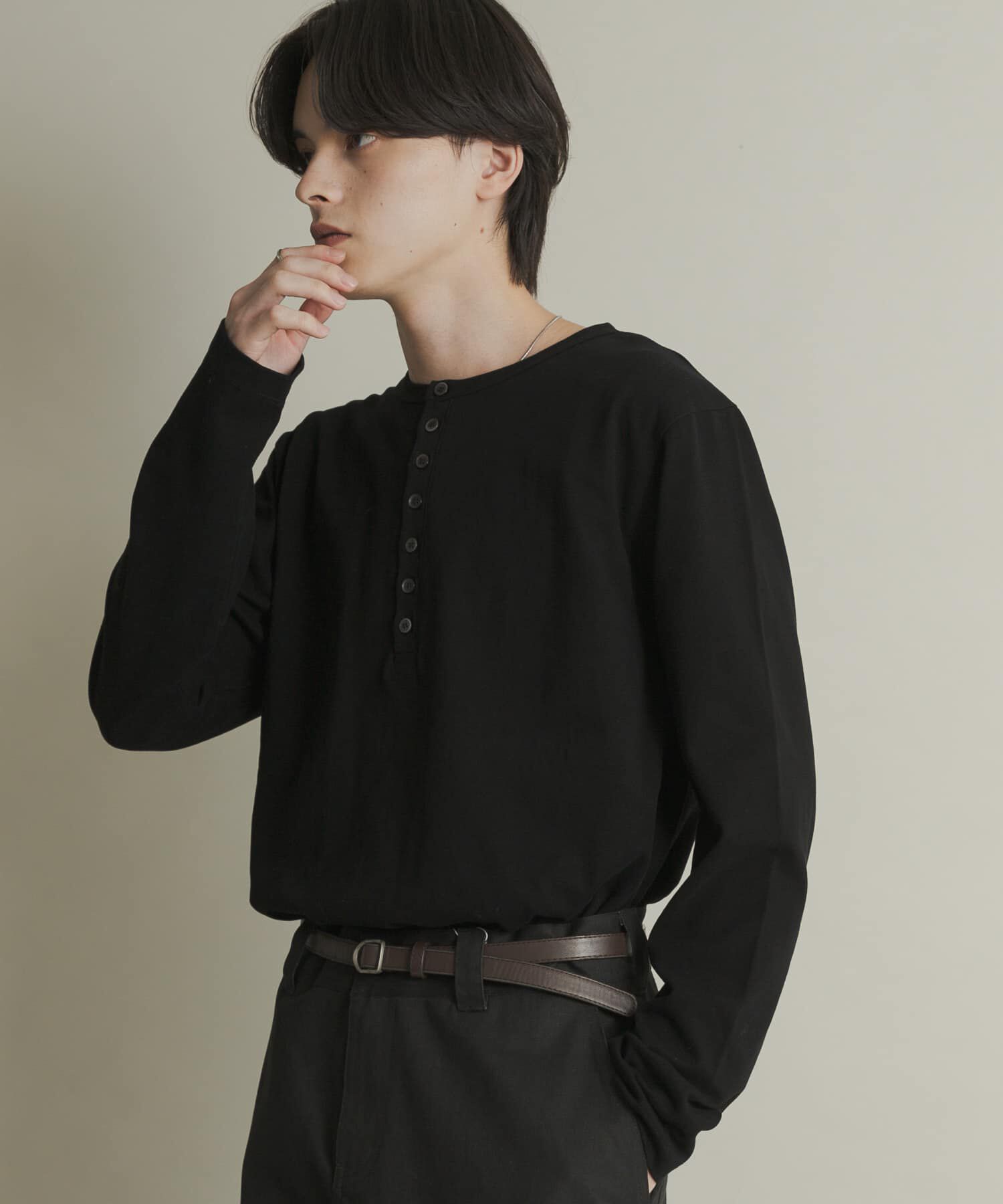 SENSE OF PLACE by URBAN RESEARCH「ヘンリーネックロングTシャツ」|Tシャツ・カットソー|