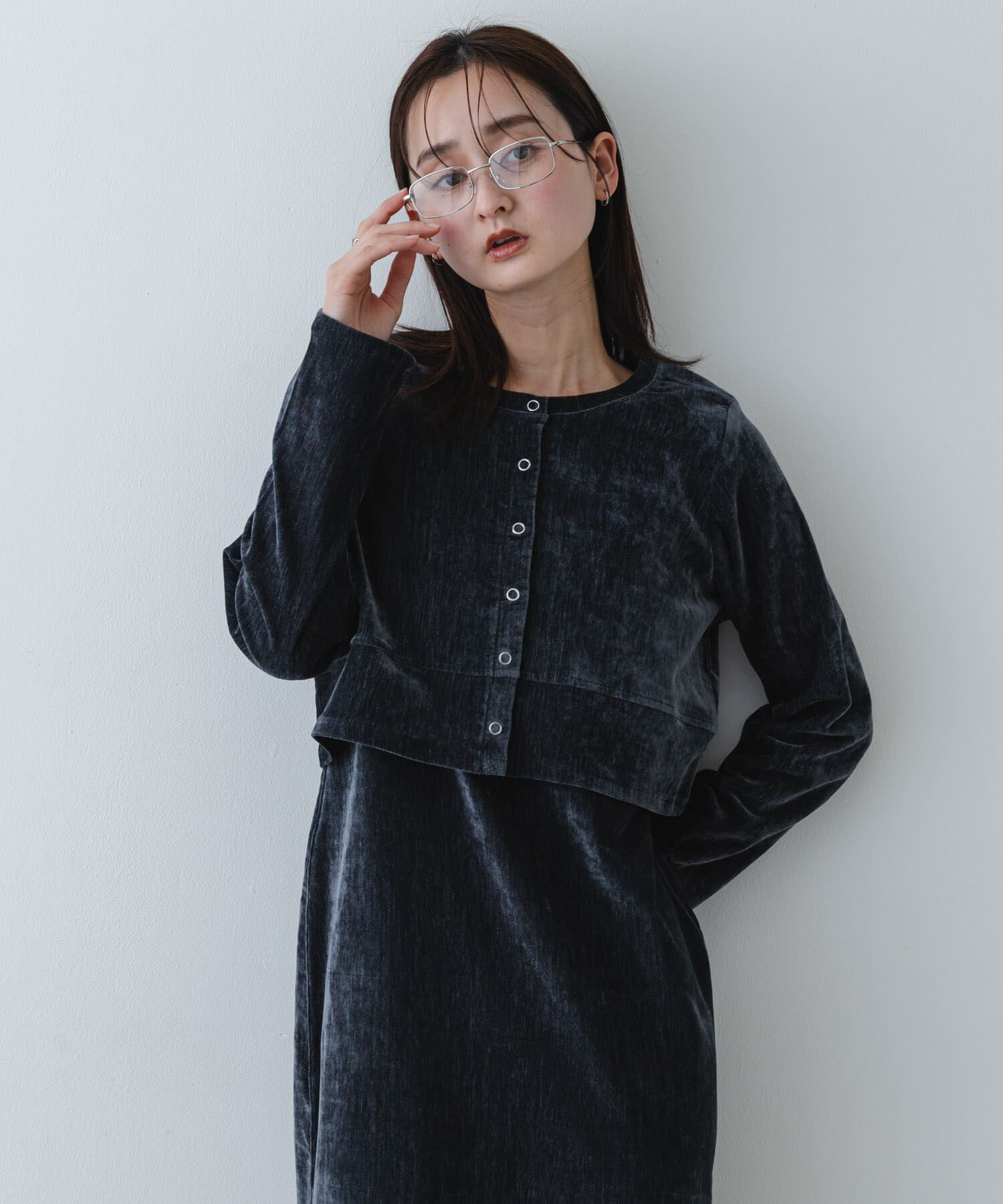 SENSE OF PLACE by URBAN RESEARCH「2Pベロアアンサンブルワンピース」|ワンピース|