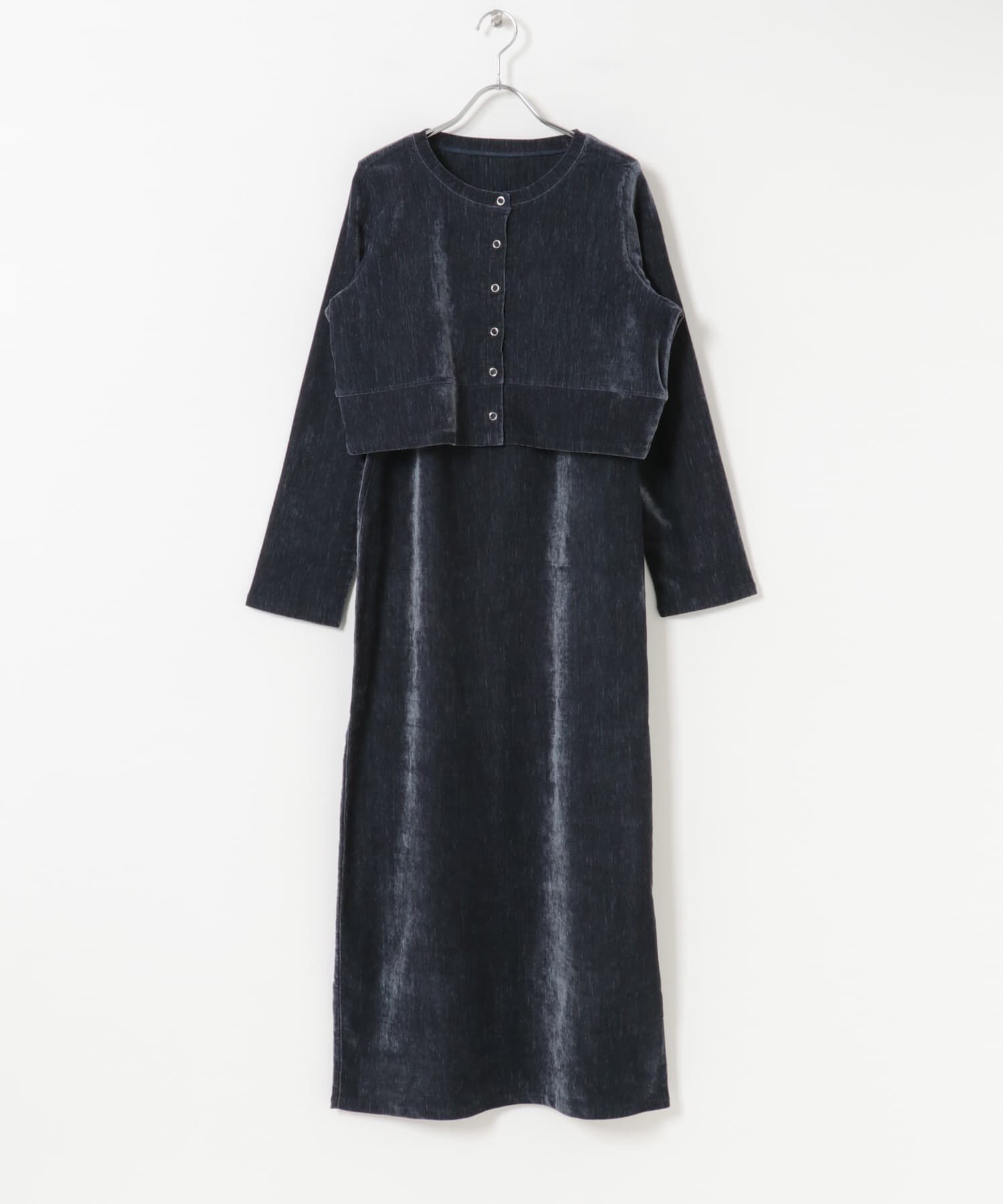 SENSE OF PLACE by URBAN RESEARCH「2Pベロアアンサンブルワンピース」|ワンピース|