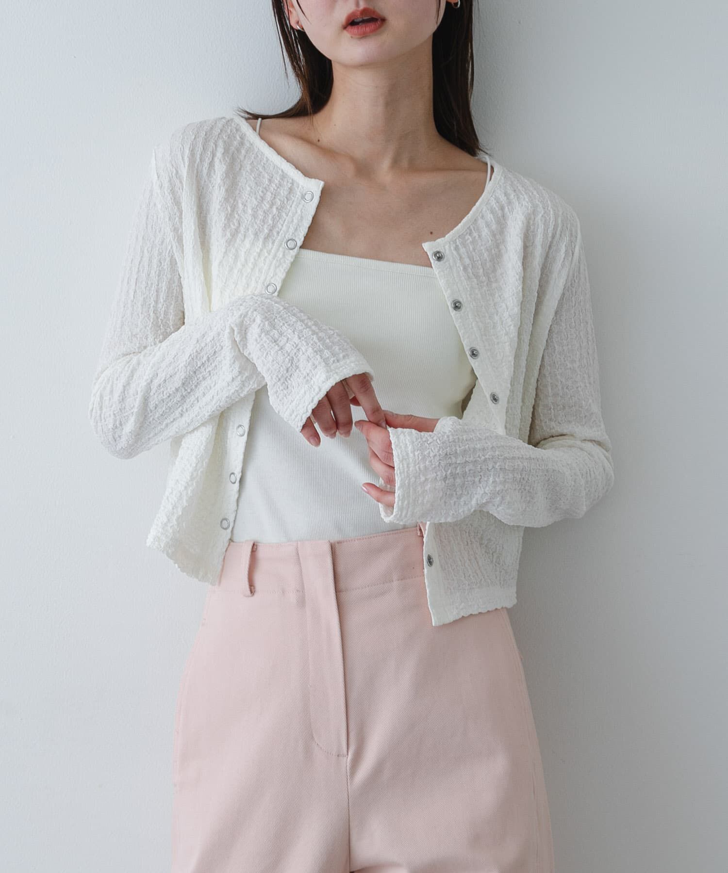 SENSE OF PLACE by URBAN RESEARCH「シャーリングカットカーディガン」|Tシャツ・カットソー|アイボリー