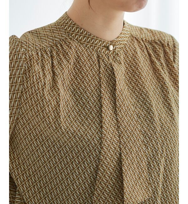 le.coeur blanc「《手洗い可能》デシンキカプリントスカーフタイブラウス」|シャツ・ブラウス|