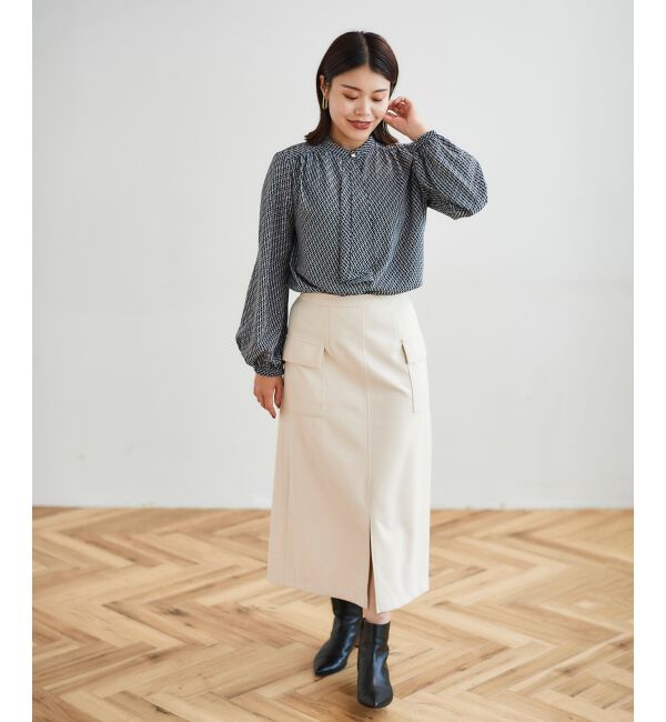 le.coeur blanc「《手洗い可能》デシンキカプリントスカーフタイブラウス」|シャツ・ブラウス|