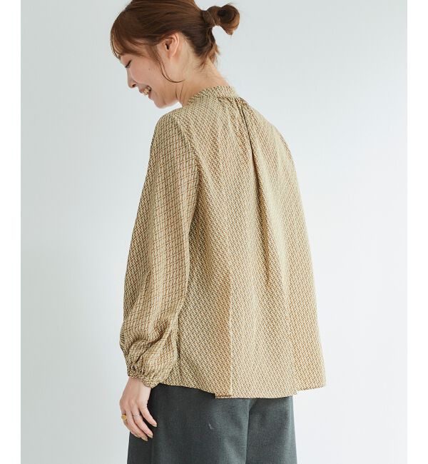 le.coeur blanc「《手洗い可能》デシンキカプリントスカーフタイブラウス」|シャツ・ブラウス|