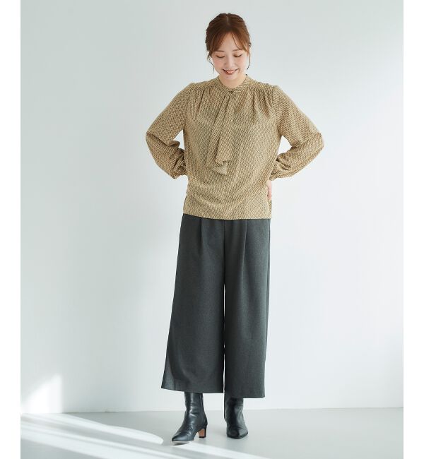 le.coeur blanc「《手洗い可能》デシンキカプリントスカーフタイブラウス」|シャツ・ブラウス|