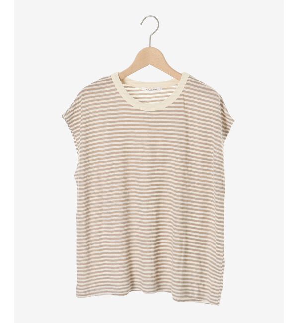 le.coeur blanc「《手洗い可能》麻混ボーダーTシャツ」|Tシャツ・カットソー|