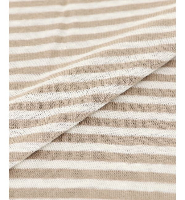 le.coeur blanc「《手洗い可能》麻混ボーダーTシャツ」|Tシャツ・カットソー|