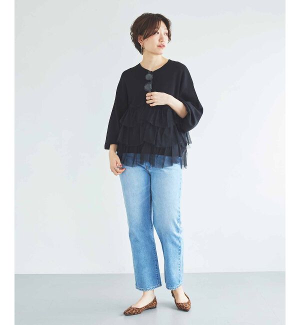 le.coeur blanc「《手洗い可能》Perle Peche チュールキリカエニット」|ニット・セーター|