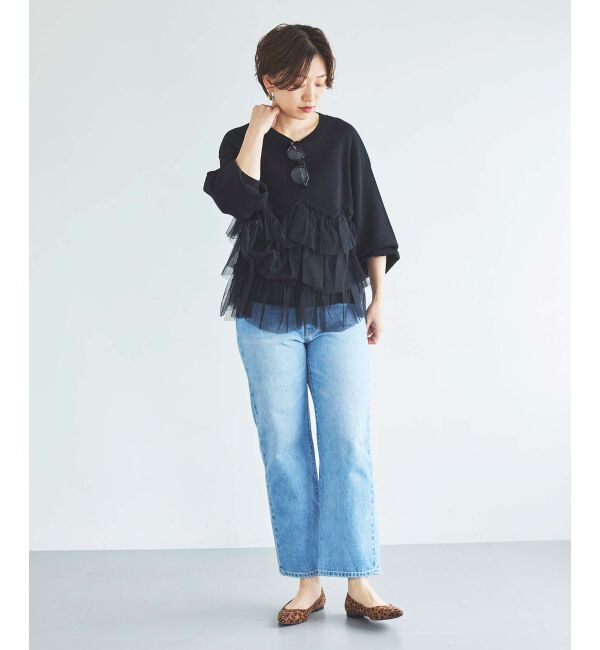 le.coeur blanc「《手洗い可能》Perle Peche チュールキリカエニット」|ニット・セーター|