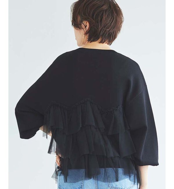 le.coeur blanc「《手洗い可能》Perle Peche チュールキリカエニット」|ニット・セーター|