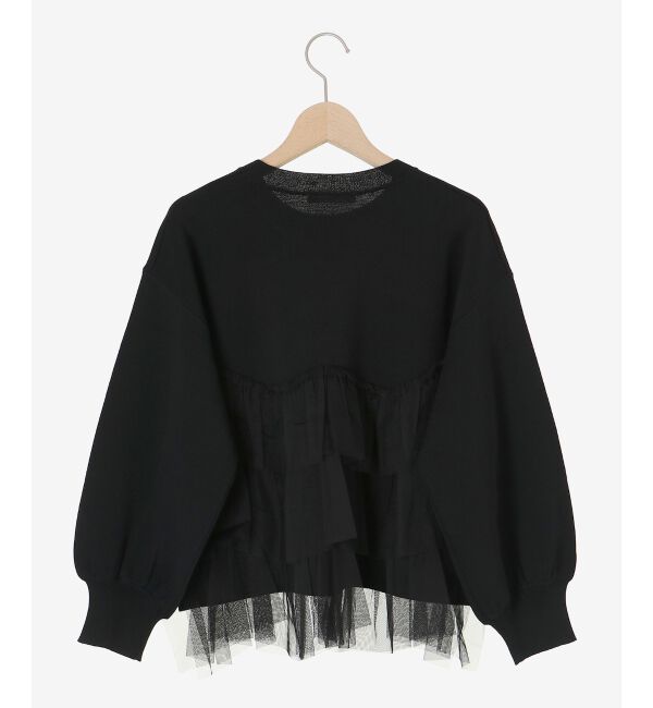 le.coeur blanc「《手洗い可能》Perle Peche チュールキリカエニット」|ニット・セーター|