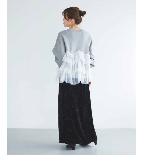 le.coeur blanc「《手洗い可能》Perle Peche チュールキリカエニット」|ニット・セーター|