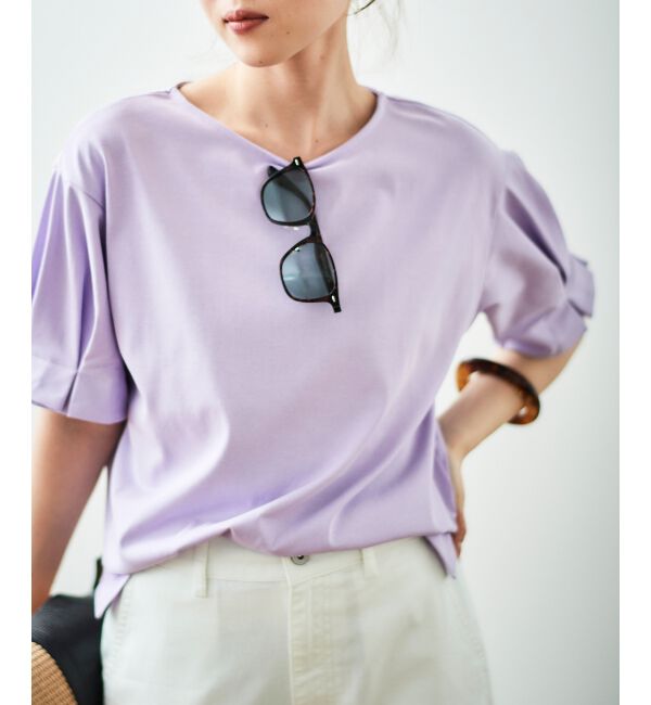  「コットンタックスリーブTシャツ」|Tシャツ・カットソー|パープル