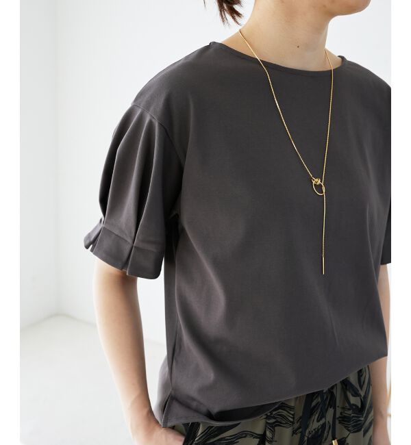  「コットンタックスリーブTシャツ」|Tシャツ・カットソー|D／グレー