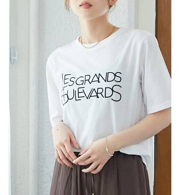  「《手洗い可能》Les Grands BoulevardsロゴTシャツ」|Tシャツ・カットソー|オフ